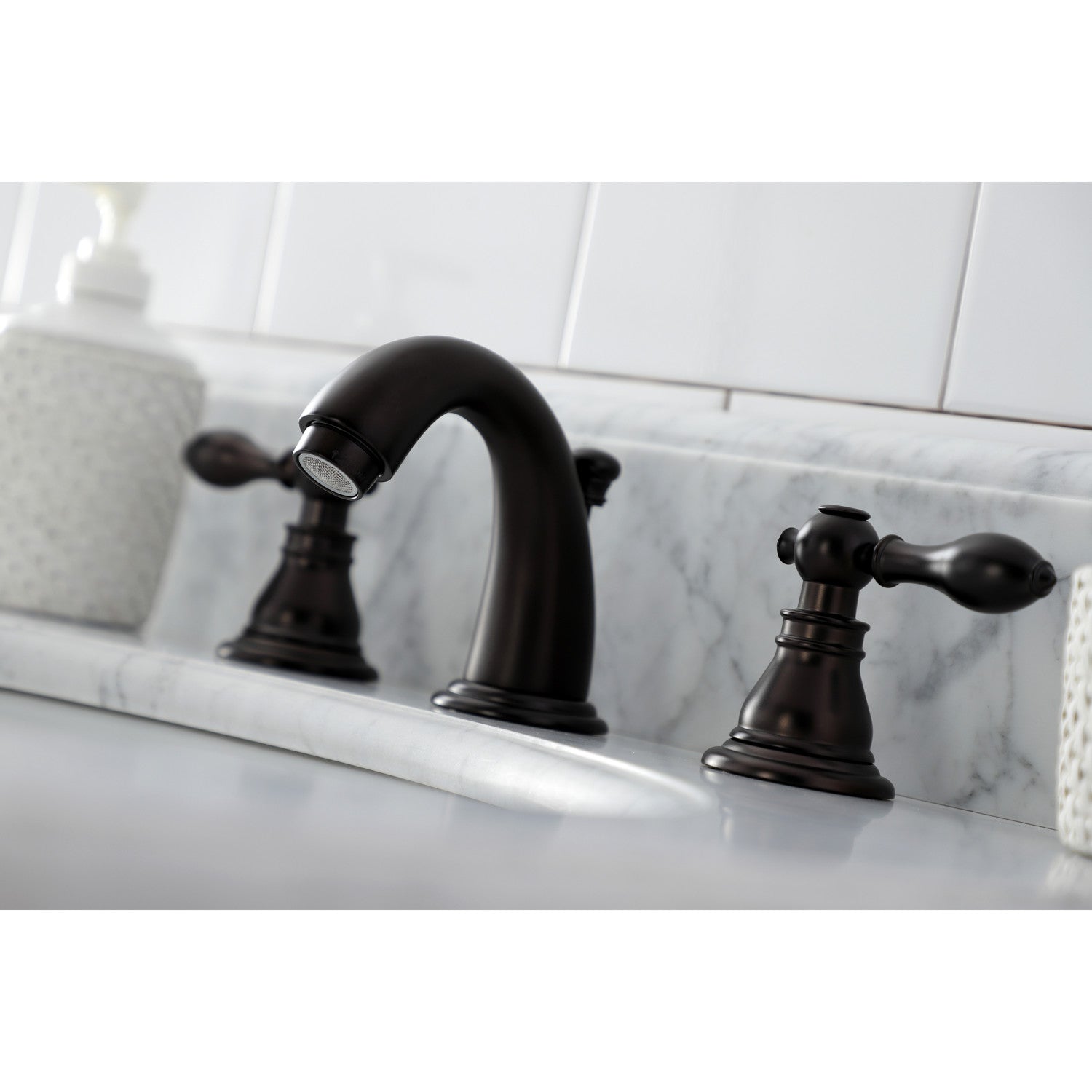 American Classic KB915ACL Oil Rubbed Bronze Widespread Bathroom Faucet - 3 Hole Deck Mount with Pop Up Drain - Perfect for Modern Bathroom Vanities and Powder Rooms