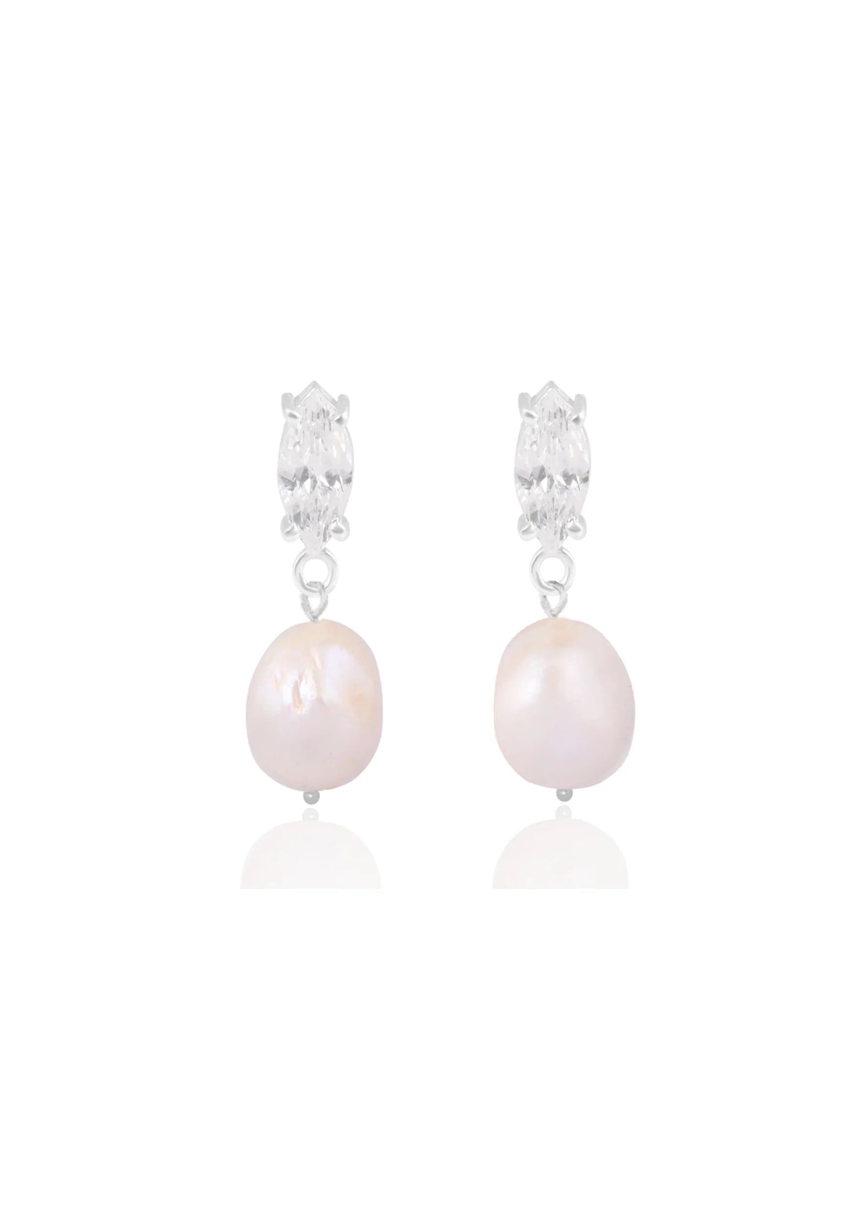 Lola Knight Skylar Mini Crystal and Pearl Bridal Drop Earrings - Sterling Silver Wedding Jewelry for Brides, Bridesmaids & Formal Occasions