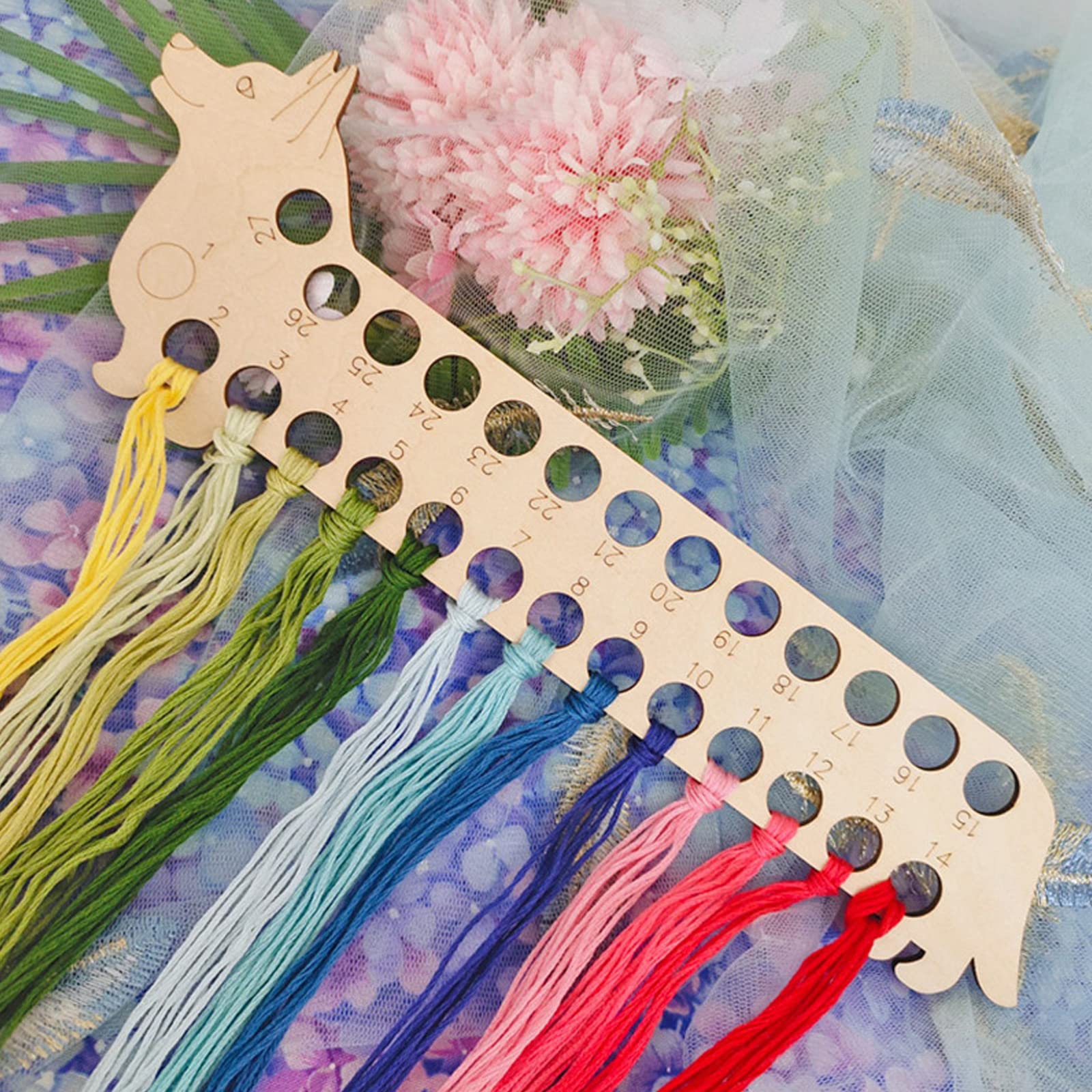3Pcs Cute Animal-Shaped Embroidery Floss Organizer Set - Cross Stitch Thread Holder & Storage Shelf for DIY Craft Projects - Perfect for Needlework, Sewing, and Embroidery Organization at Home or Studio