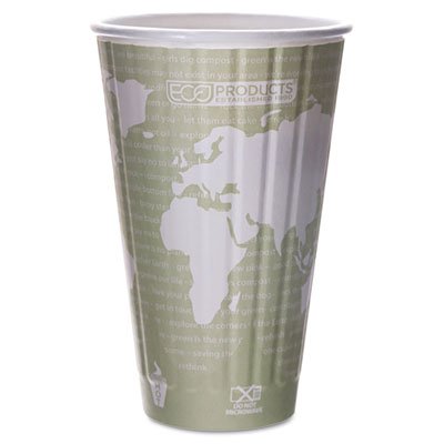 Eco-Friendly 16oz Compostable Hot Cups - World Art Insulated Light Green Coffee Cups (600/Carton) - Perfect for Coffee Shops, Offices & Sustainable Events