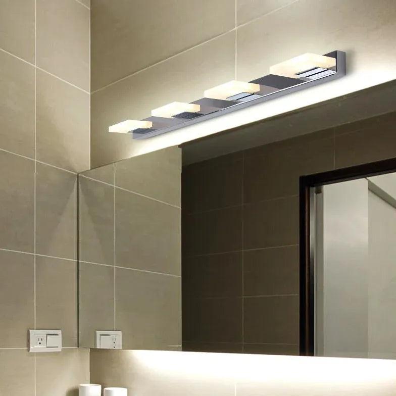 Square Dimmable LED Bathroom Wall Lights - Modern Vanity Mirror Lighting for Bathroom, Bedroom & Makeup Area - Energy Efficient & Waterproof