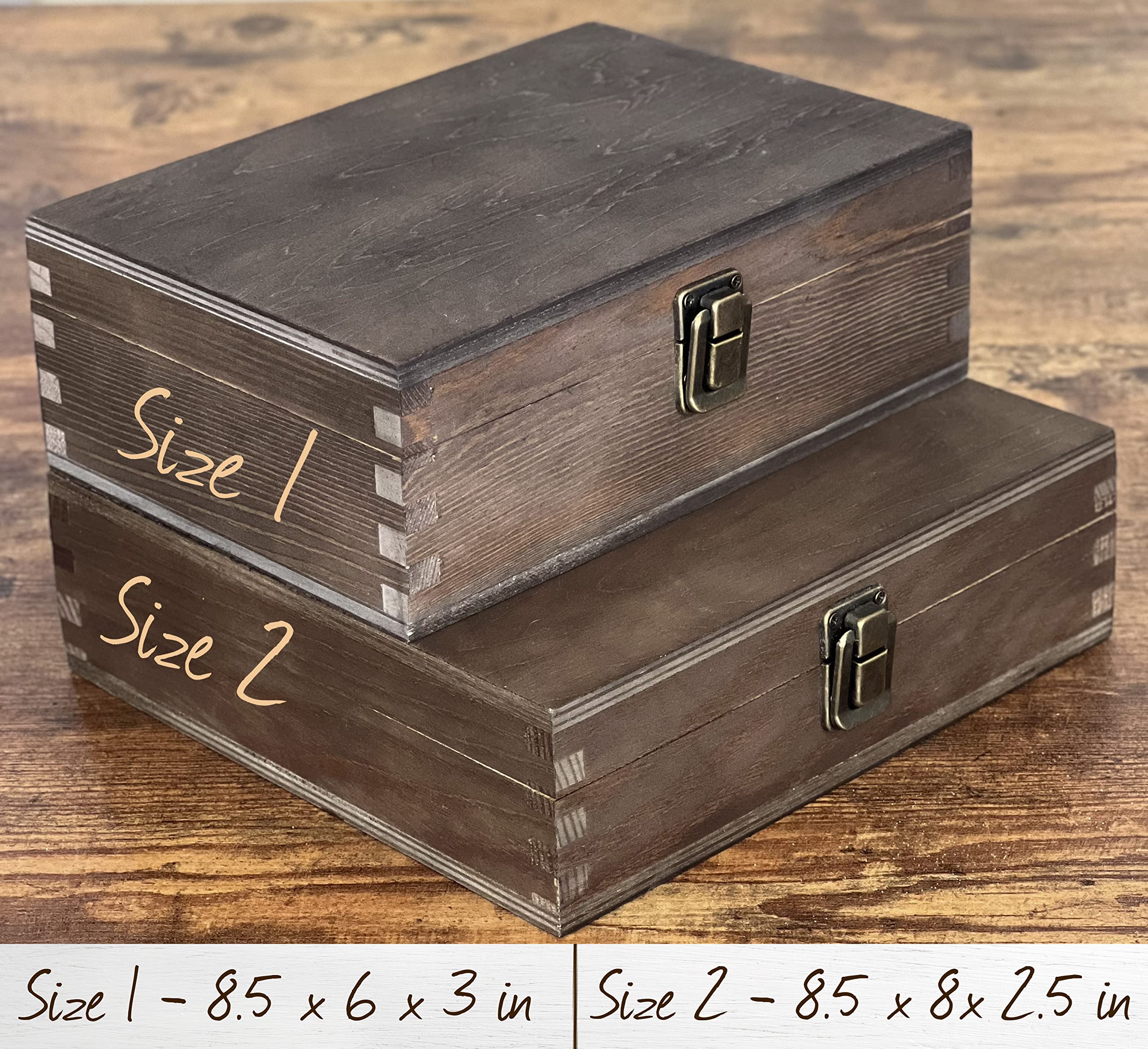 Personalized Laser Engraved Wooden Keepsake Box - Custom Memory Gift for Wife, Couples, Wedding Anniversary - 8.5