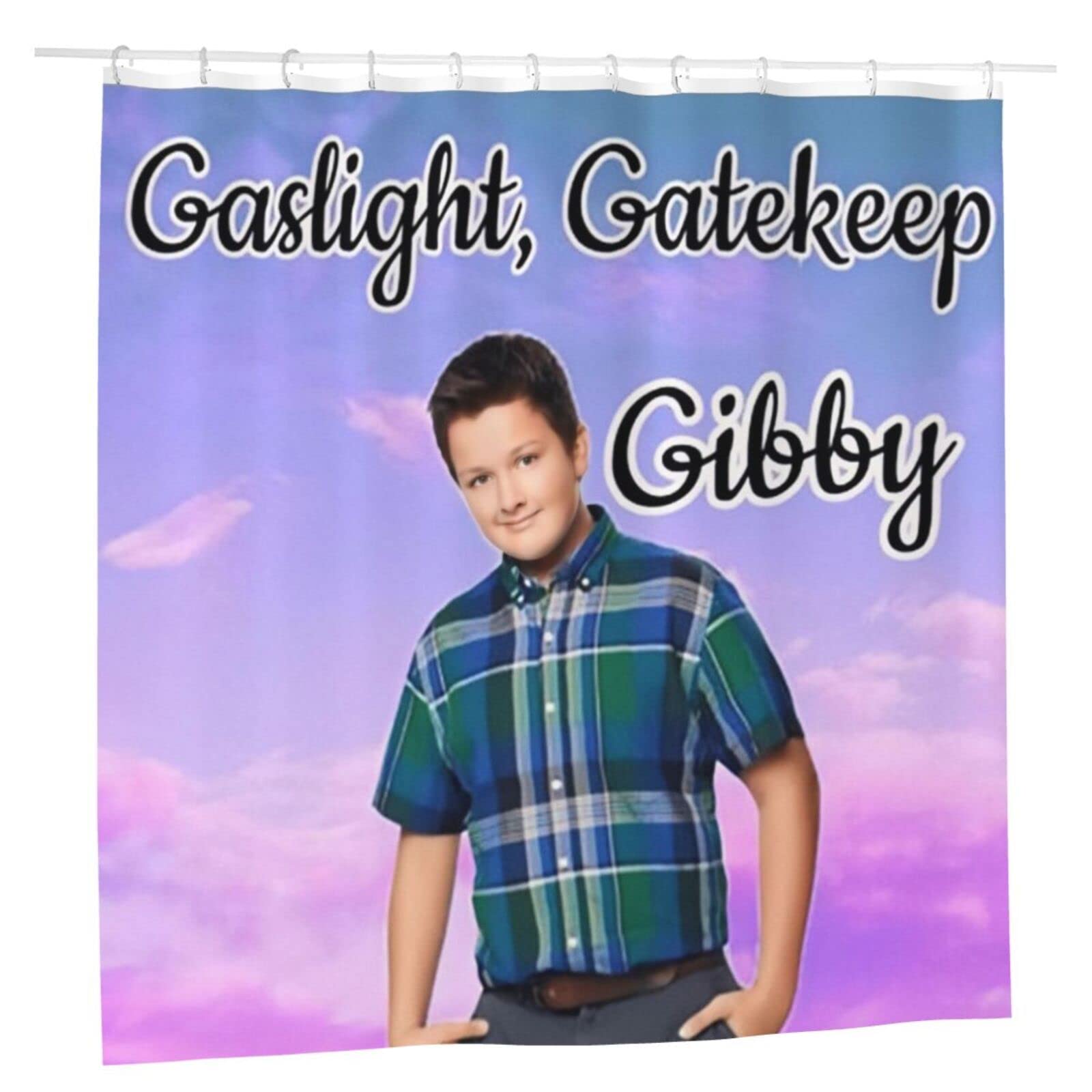 Gibby Shower Curtain for Bathroom - Waterproof 72x72 Inch Bath Curtain Set with Girl Boss & iCarly Design - Perfect for Kids' Bathrooms, Teen Rooms, and Themed Decor