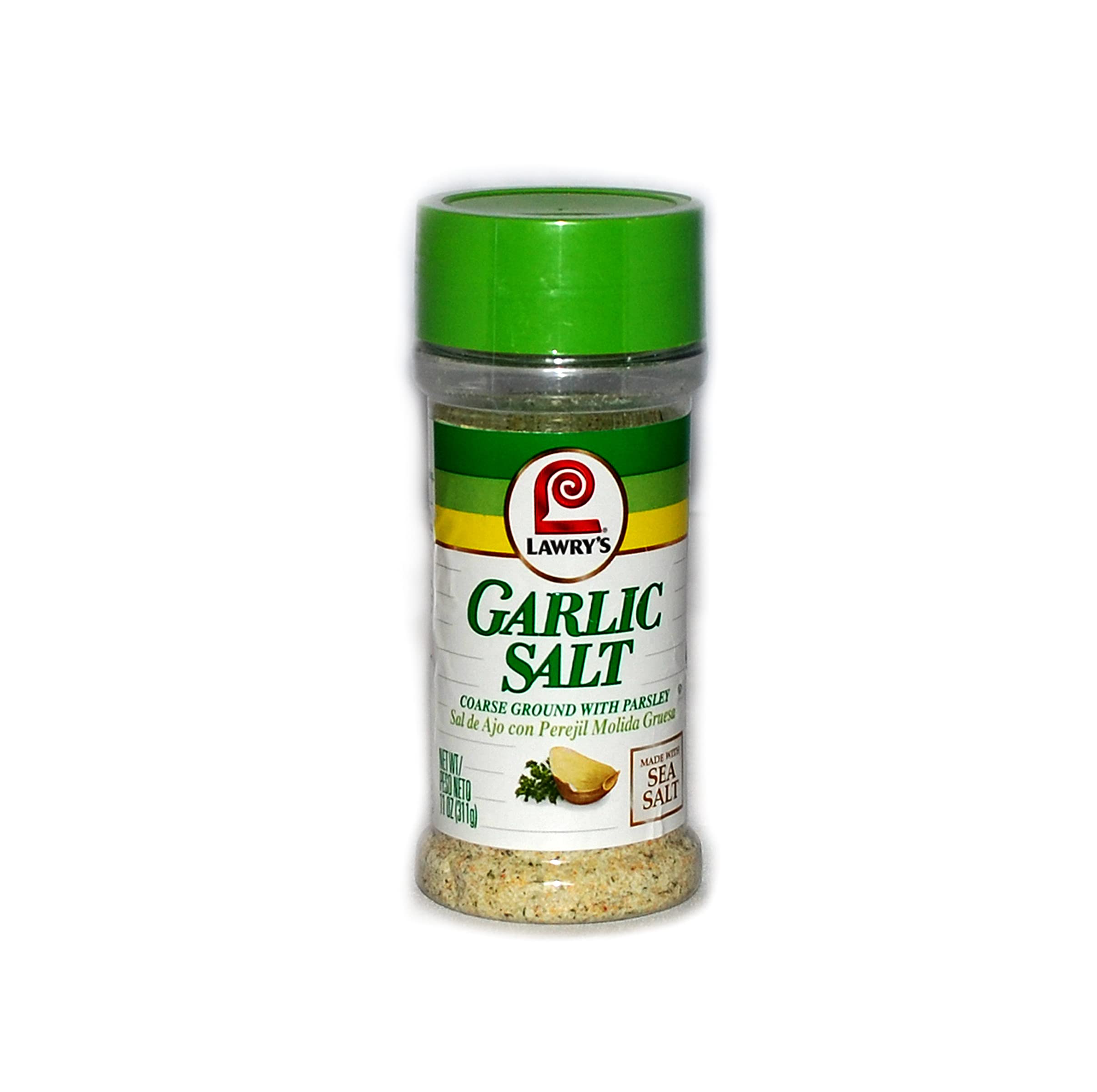 Lawry's Coarse Ground Garlic Salt with Parsley & Sea Salt - 2 Pack (11 Oz Each) | All-Purpose Seasoning for Meats, Vegetables & Grilling | Includes Free JFS Recipe Card