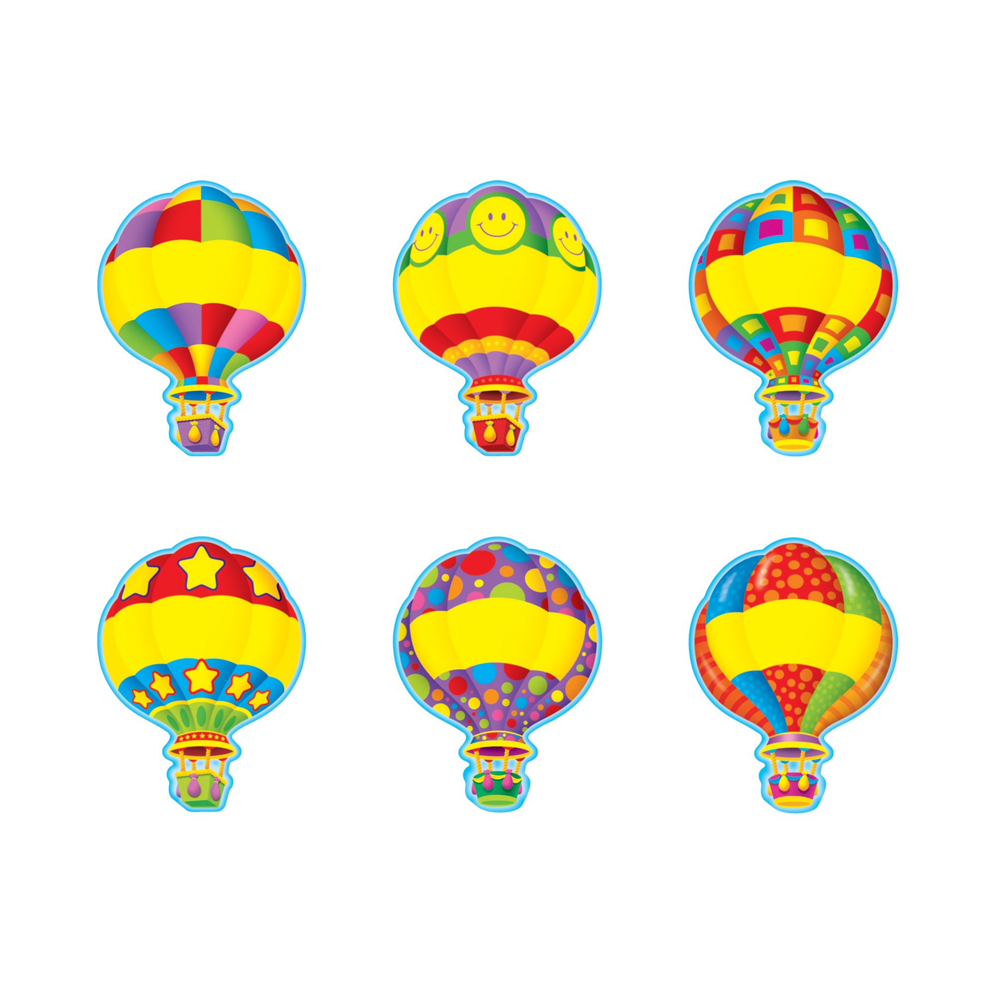 Hot Air Balloons Classic Accents® Variety Pack - 36 Colorful Balloon Cutouts for Classroom Decor, Party Supplies & Scrapbooking