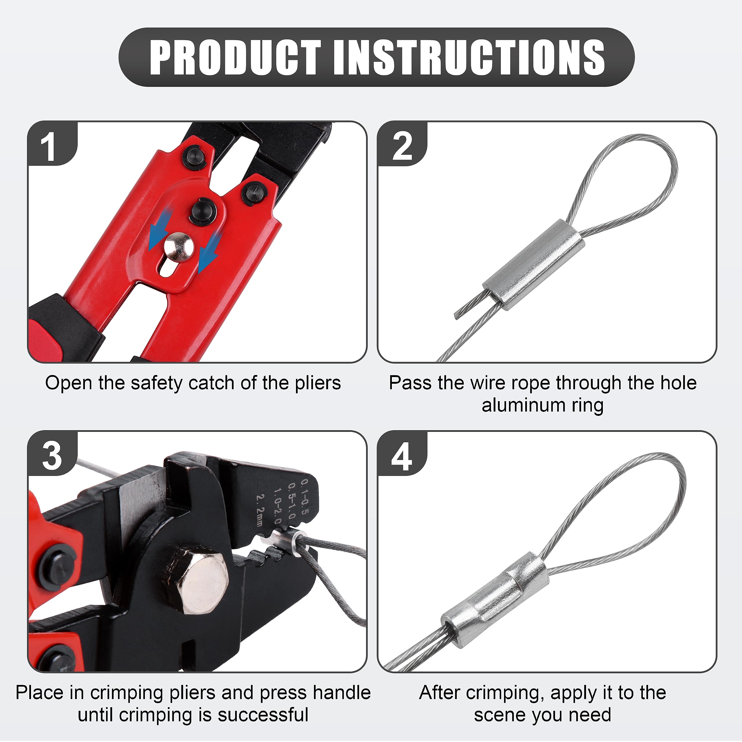 Premium Fishing Crimping Tool Kit with Aluminum & Copper Sleeves - 10