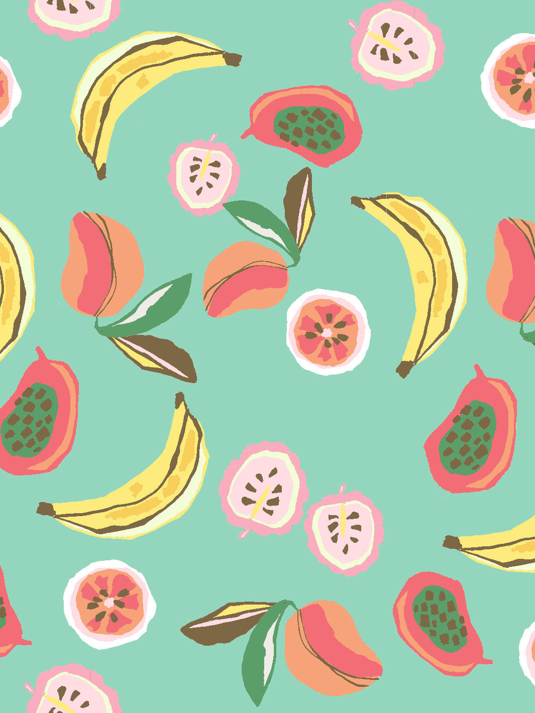 Tea Collection 'Mango Papaya' Caribbean-Themed Wallpaper - Perfect for Nursery, Kids Room & Tropical Home Decor