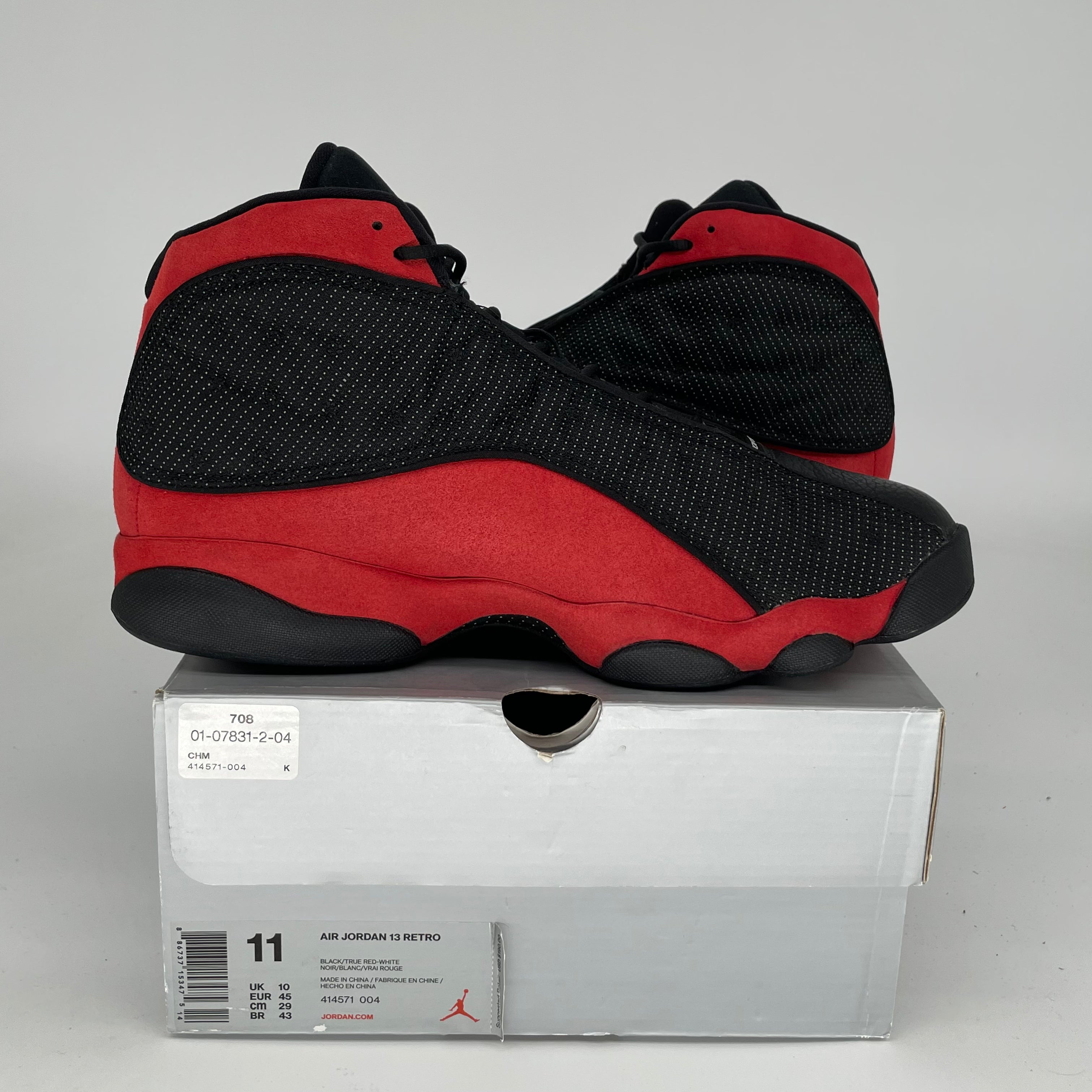 Original Air Jordan 13 Retro 'Bred' Men's Basketball Shoes Size 11 - Black/True Red (414571-004) | Authentic Retro Sneakers for Basketball, Streetwear & Sneaker Collectors