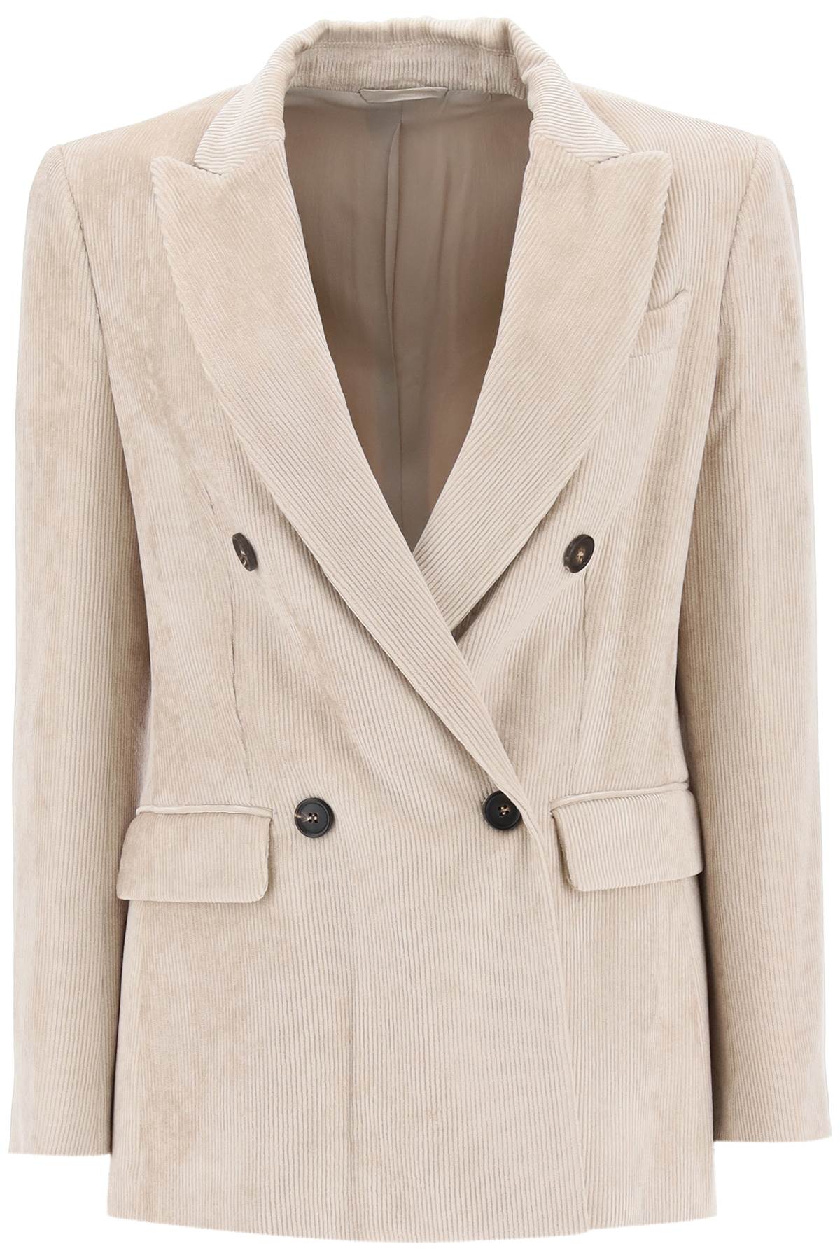 Brunello Cucinelli Deconstructed Double Breasted Blazer in Corduroy - Premium Men's Luxury Jacket for Business, Office & Formal Occasions