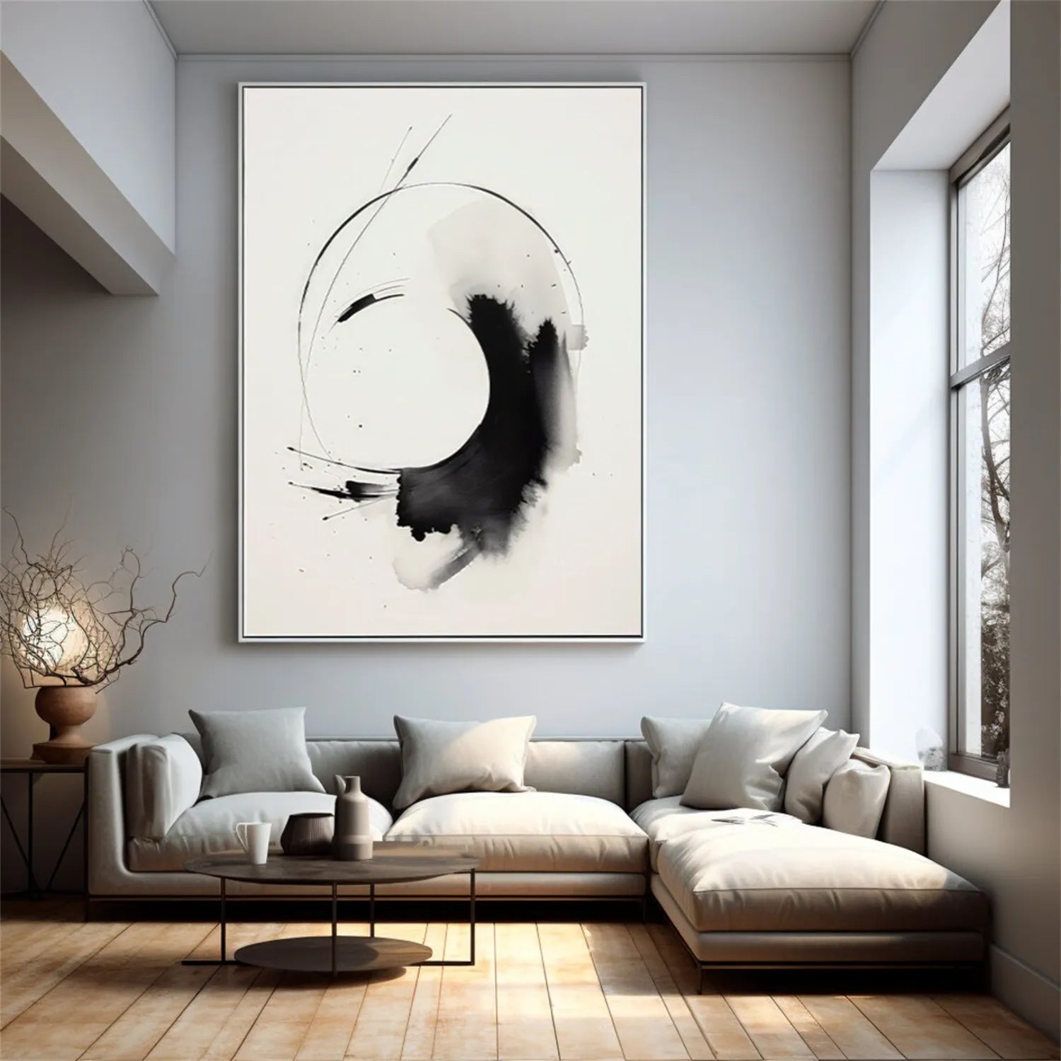 White Minimalist Textured Painting Canvas - Modern Abstract Wall Art for Home & Office Decor | Perfect for Living Room, Bedroom & Studio | #MM289