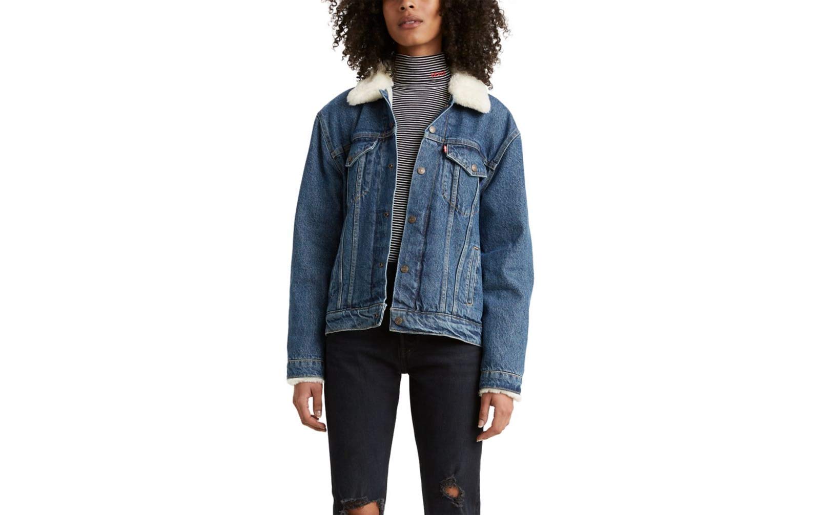 Levi's Women's Fur Collar Denim Jacket - Cozy Faux Fur Lined Trucker Jacket for Winter | Warm & Stylish Outerwear for Casual Outings, Date Nights & Fall Fashion
