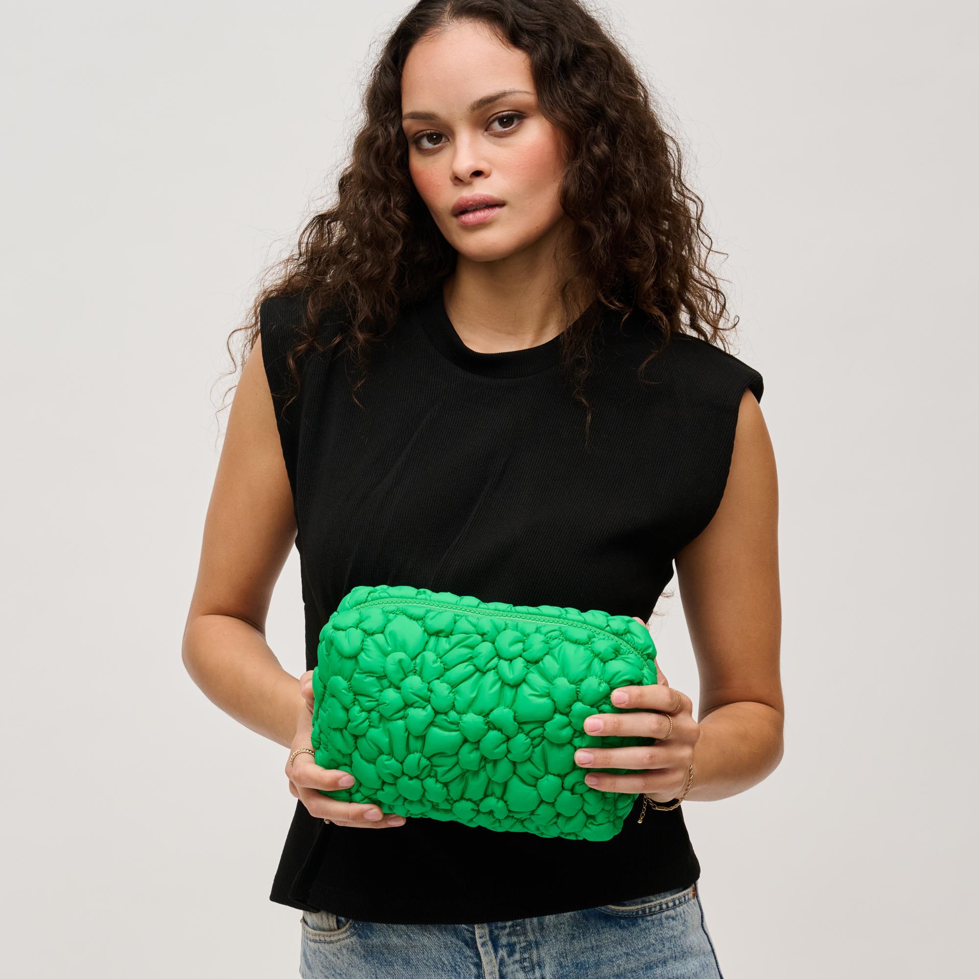 Flora Pop Nylon Cosmetic Pouch - Waterproof Makeup Bag for Travel, Gym & Daily Essentials | Compact Organizer for Toiletries, Brushes & Beauty Products