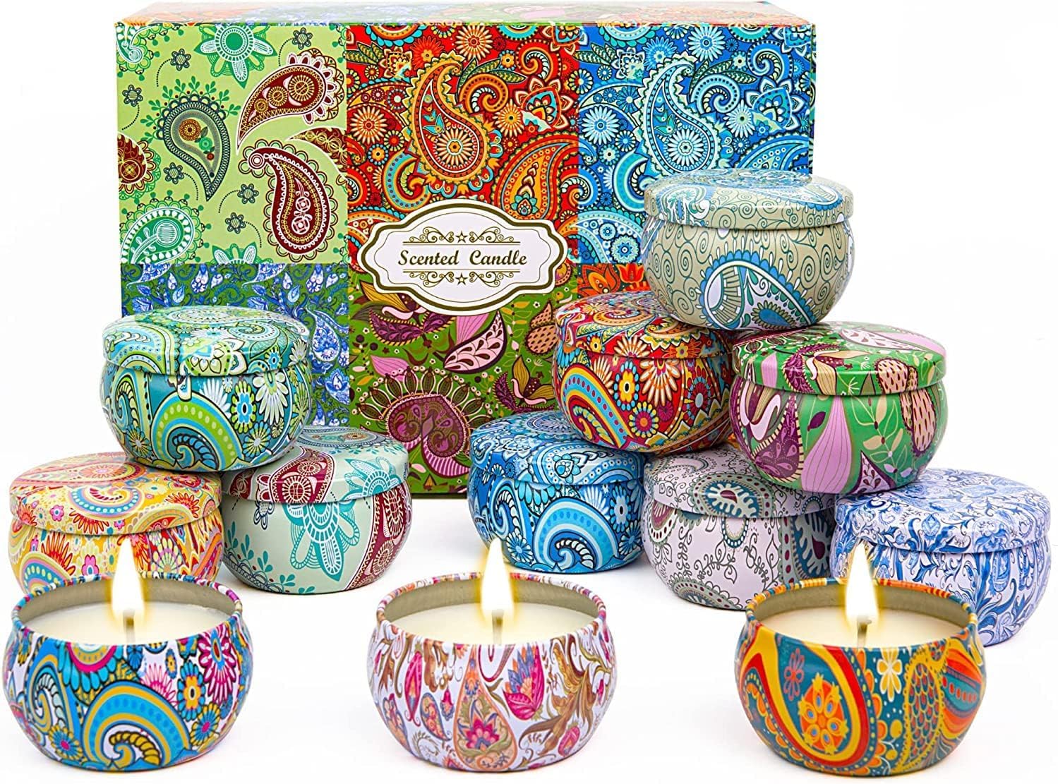 12 Pack Scented Soy Wax Candles Gift Set for Women - Aromatherapy Home Decor, Birthday Gifts for Mom, Best Friend, Sister & Colleague | Perfect for Relaxation, Meditation & Romantic Ambiance