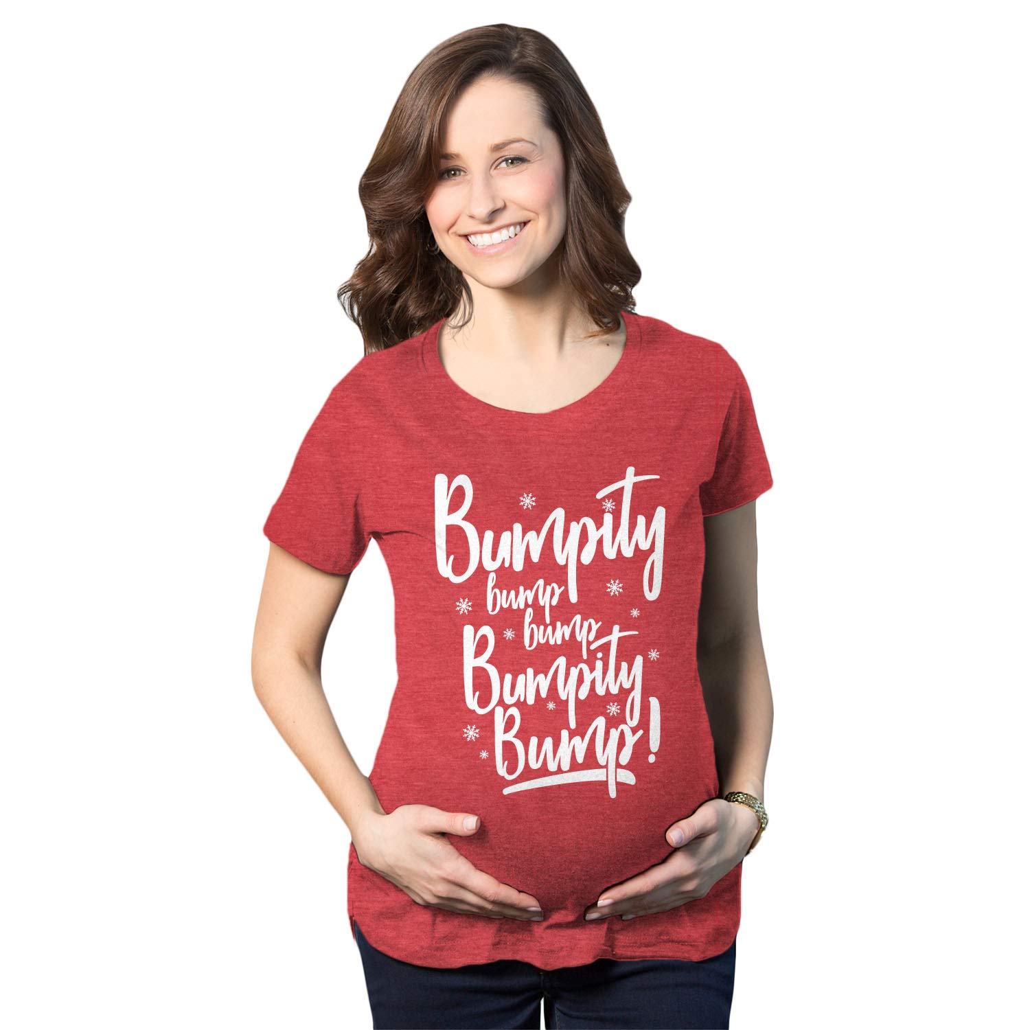 Funny Maternity Pregnancy T-Shirt for Baby Bump Announcement - Cute Christmas Gift for Expecting Moms (Perfect for Gender Reveal & Holiday Photos)