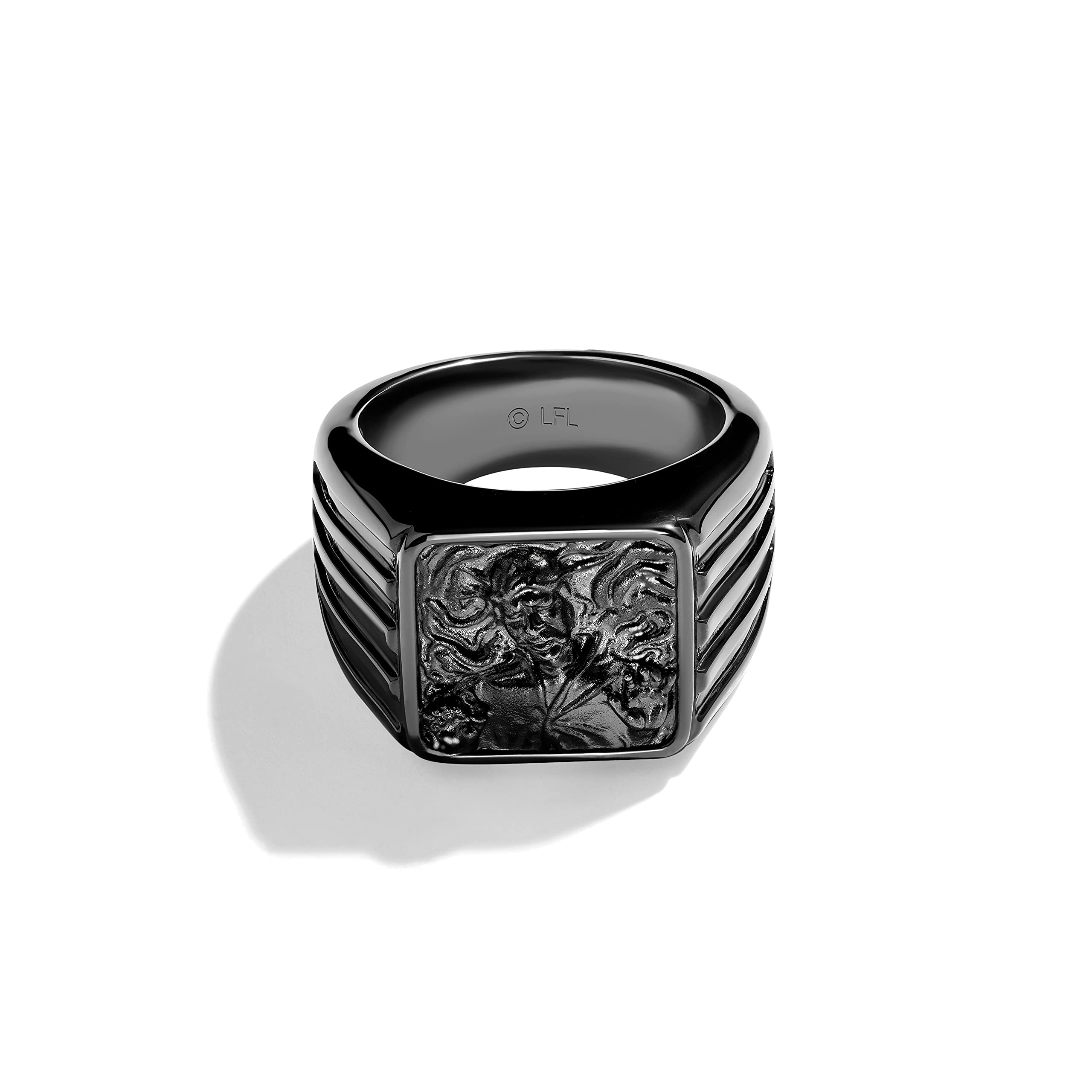 Star Wars™ Carbonite Men's Ring in Silver with Black Rhodium Finish - Fine Jewelry for Fans & Collectors - Perfect for Cosplay, Gifts & Everyday Wear