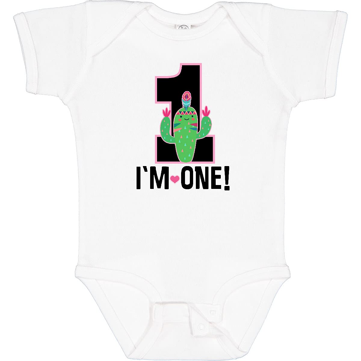 Inktastic 1st Birthday Cactus Baby Bodysuit - Adorable Cactus Design for 1 Year Old Girls | Perfect for Birthday Parties, Photo Shoots & Special Occasions