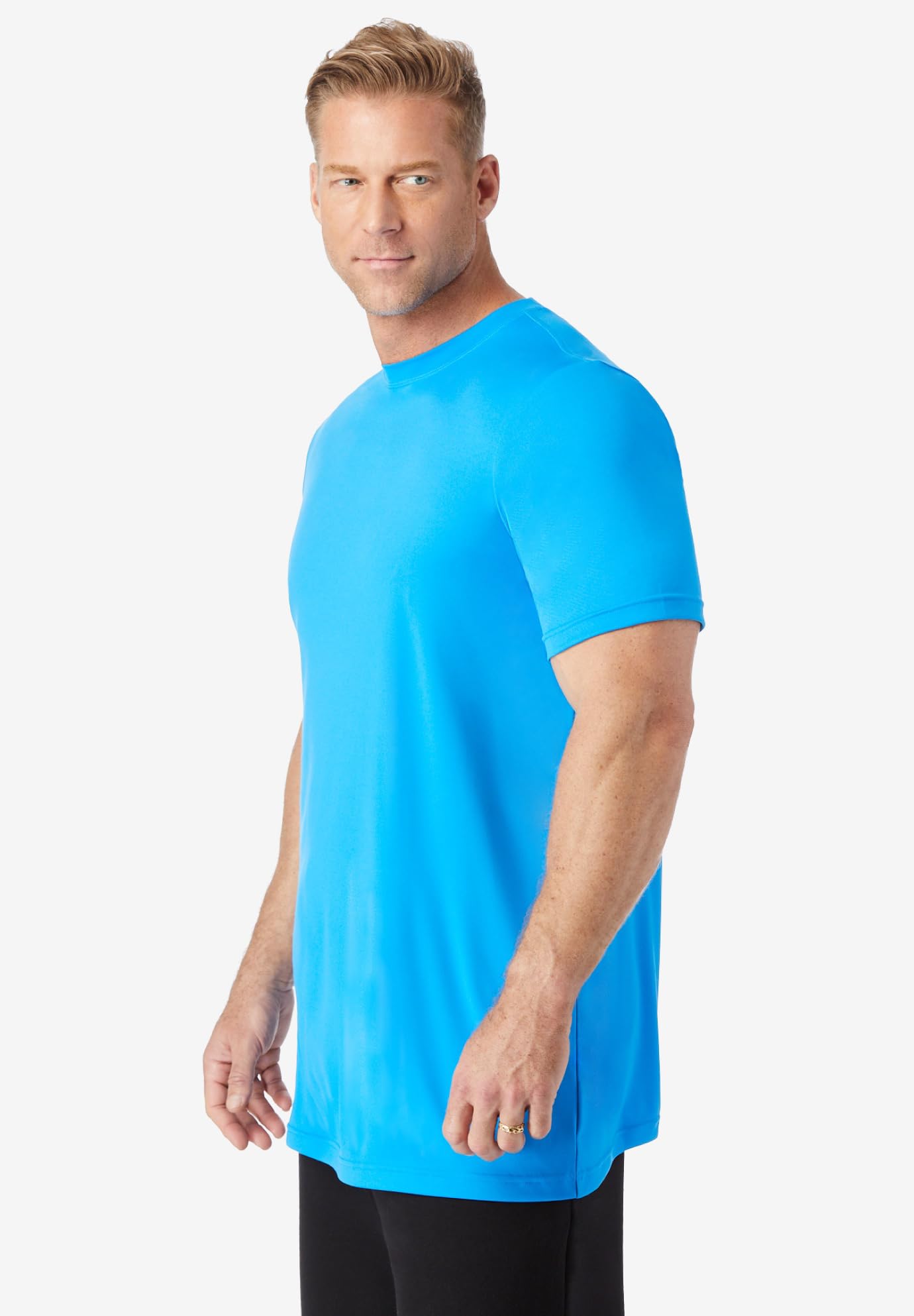 KingSize Men's Big & Tall No Sweat Longer-Length Short Sleeve Crewneck T-Shirt - Comfortable Casual Wear for Plus Size Men | Perfect for Summer, Gym & Everyday Use