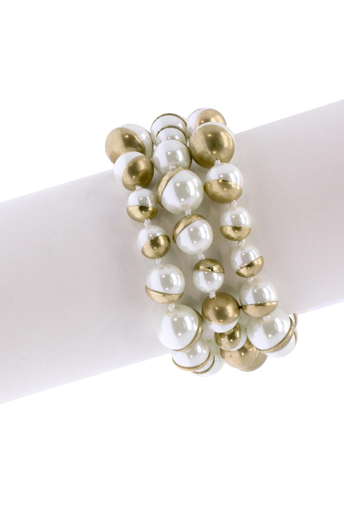 Half Moon Pearl Statement Bracelet - Elegant Women's Jewelry for Special Occasions & Evening Events