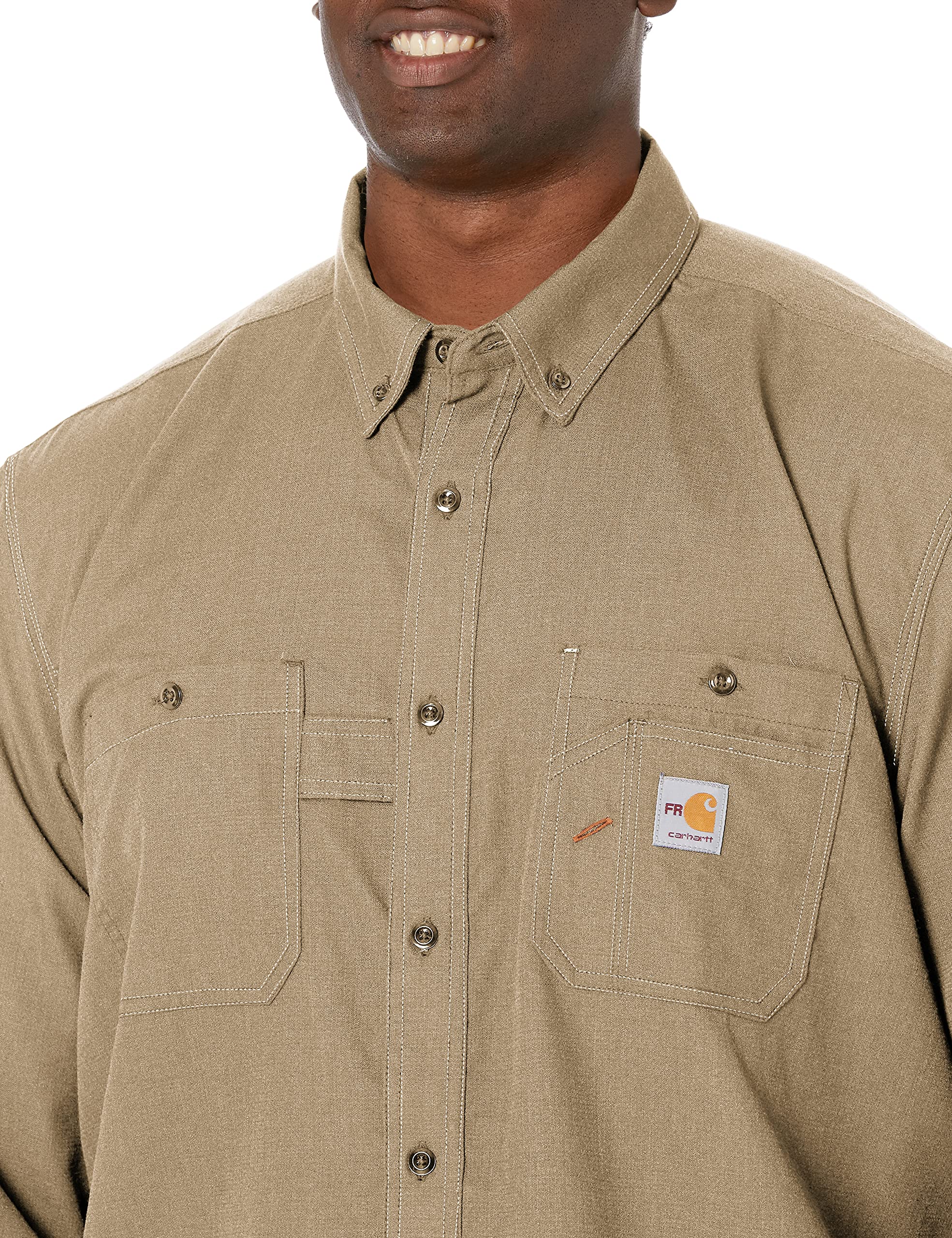 Carhartt Men's Flame Resistant Force Loose Fit Lightweight Long-Sleeve Work Shirt - Durable FR Safety Apparel for Construction, Welding & Outdoor Jobs