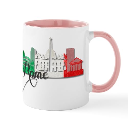 White/Pink Inside - Rome Italy Mugs