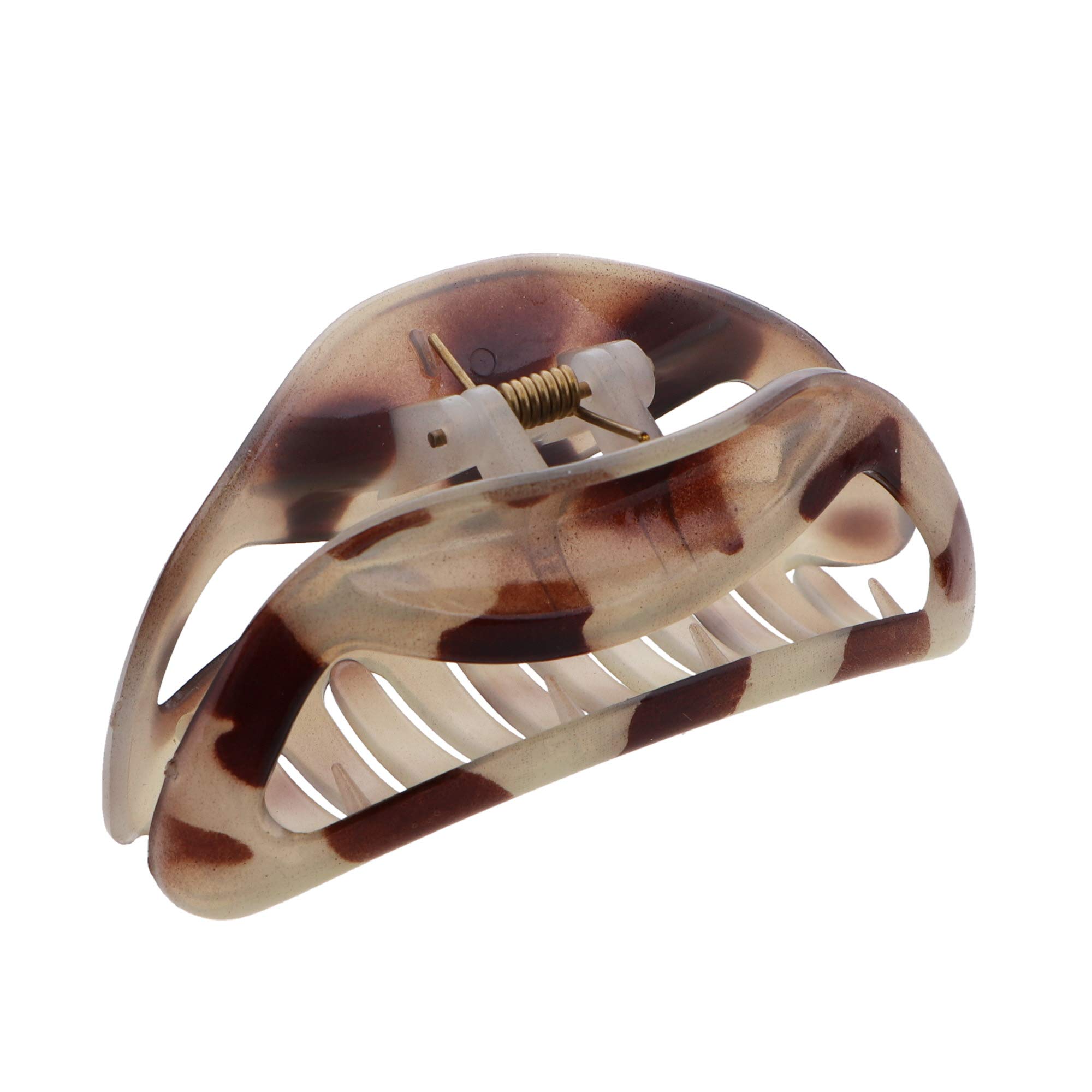 3.5 Inch Acrylic Jaw Clip Hair Claw Clip for Women - Silver Leopard Print Hair Claw for Thick Hair, Ponytail & Bun Holder