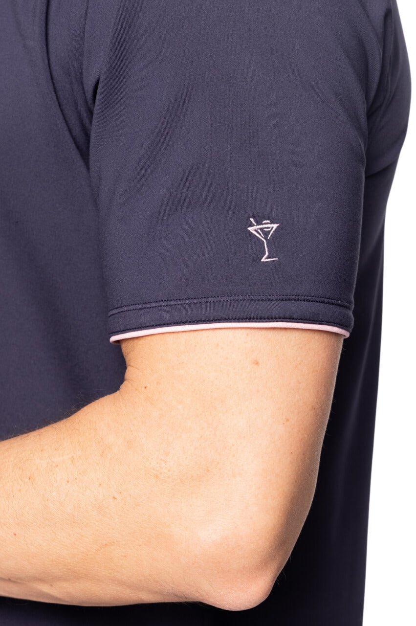 Men's Navy Sport Polo Shirt - Breathable Quick-Dry Performance Polo for Golf, Tennis & Casual Wear