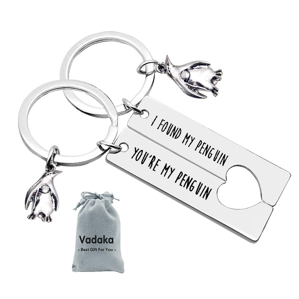 Penguin Couple Keychain Set - Matching 'You're My Penguin' & 'I Found My Penguin' Gifts for Girlfriend/Boyfriend - Personalized Couples Jewelry for Christmas, Wedding & Anniversaries - Perfect for Long Distance Relationships & Romantic Surprises