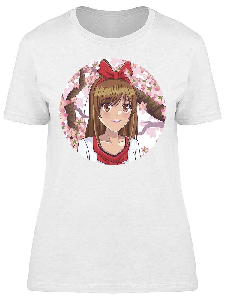 Anime Manga Girl Graphic T-Shirt for Women - Red Ribbon Design | Casual Wear, Cosplay & Anime Convention Outfit
