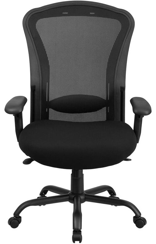 FLASH HERCULES Series Heavy Duty Ergonomic Office Chair - 400 lb Weight Capacity, Black Mesh, Synchro Tilt & Multi-Function for Big & Tall Users - Perfect for 24/7 Intensive Use in Home Offices, Gaming Setups & Workstations