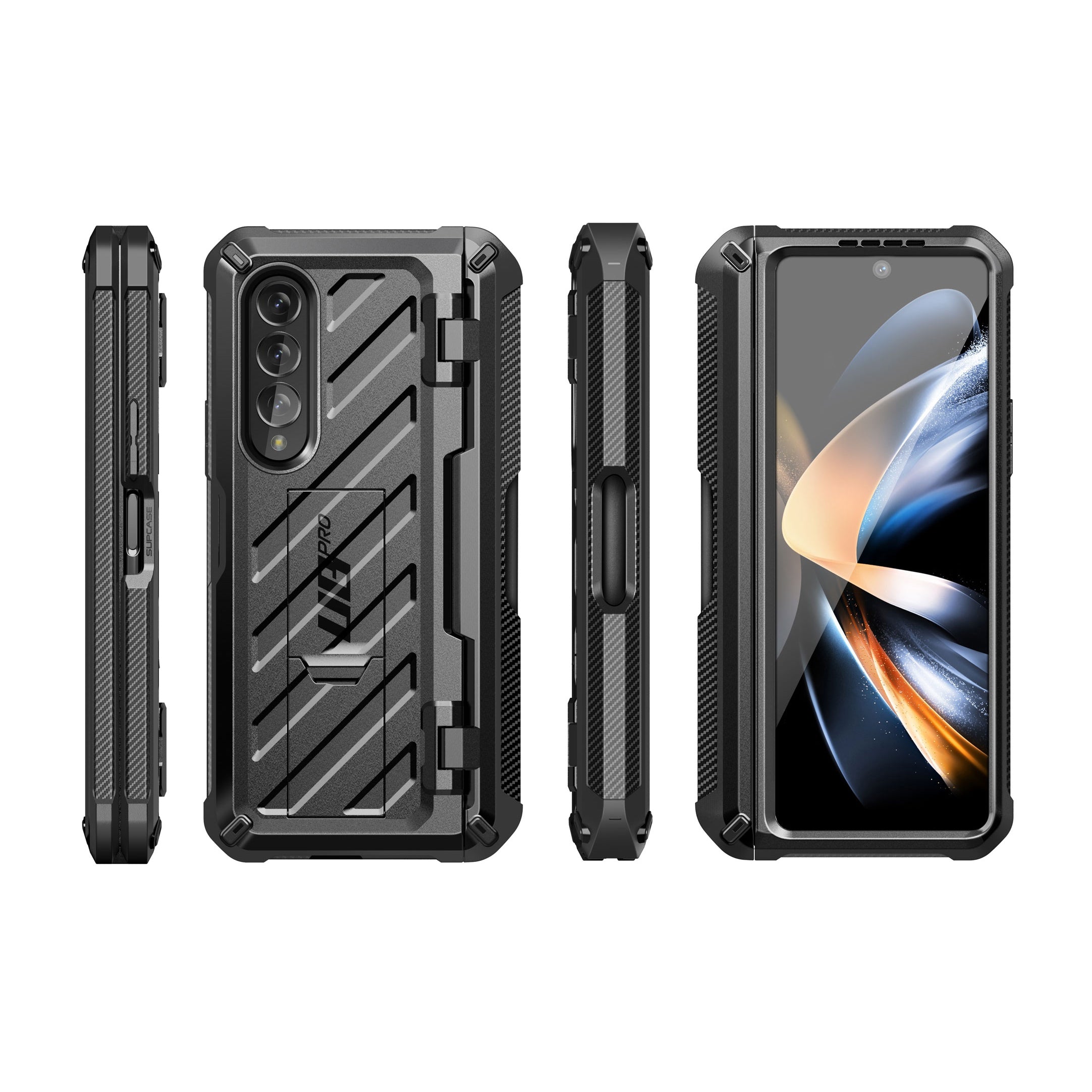 Samsung Galaxy Z Fold 4 Unicorn Beetle PRO Heavy Duty Rugged Case with S Pen Holder - Shockproof & Drop Protection - Perfect for Outdoor Adventures, Work & Travel (Black)