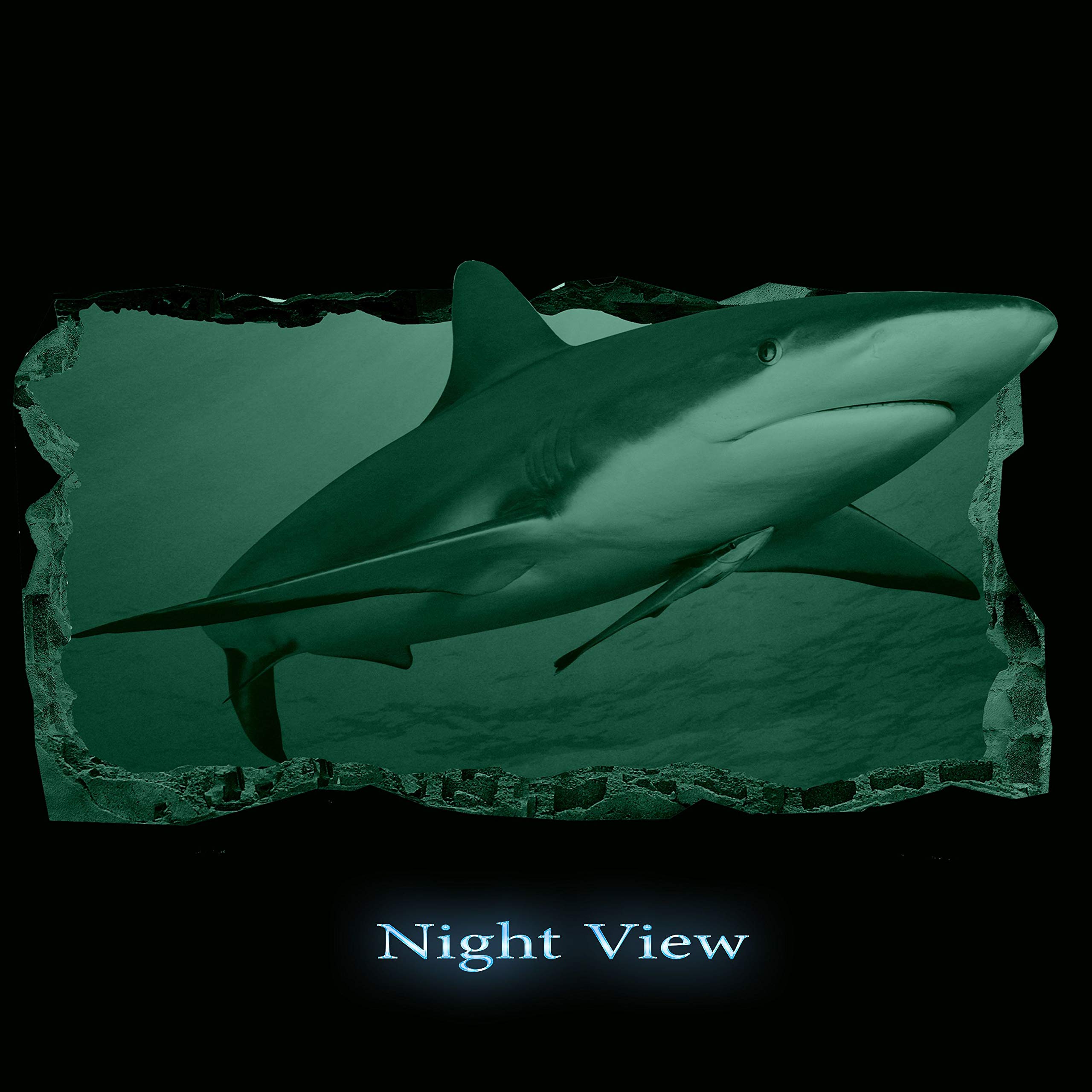3D Friendly Shark Wall Mural Poster - Large 32x59 Inch Ocean Themed Bedroom Decor for Teens & Kids Rooms | Perfect for Boys Bedroom, Playroom & Dormitory