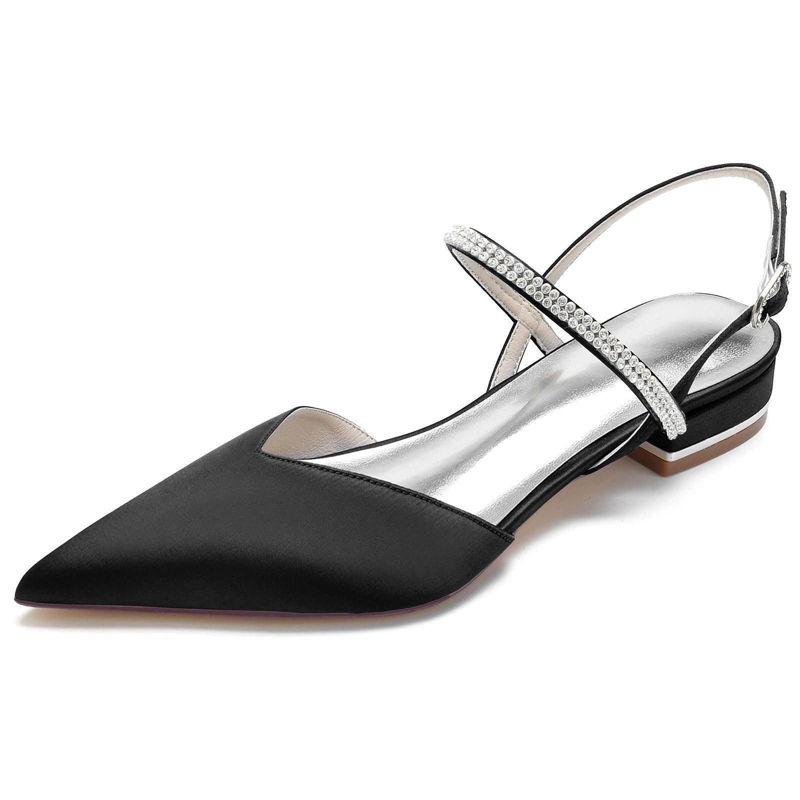 Flat Heel 2.5cm Silk-Like Comfortable Shoes CK0255 - Perfect for Office, Wedding & Casual Wear