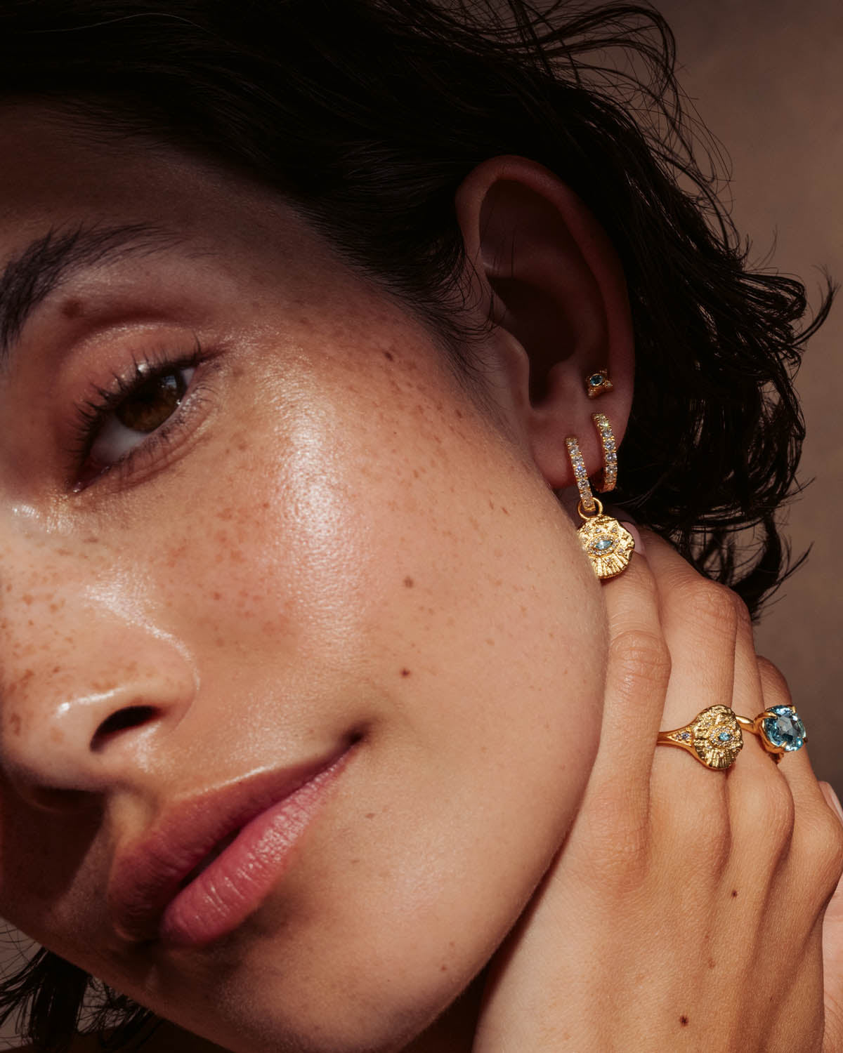 18K Gold Vermeil Awaken Hoops - Elegant Dangle Earrings for Women, Perfect for Parties, Weddings & Everyday Wear