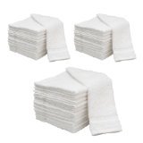 16x27 Inch White 100% Ring Spun Cotton Premium Gym & Salon Towels - 3# (5 Dozen - 60 Pack) by Omni Linens | Soft, Absorbent Towels for Fitness, Spa & Beauty Salons