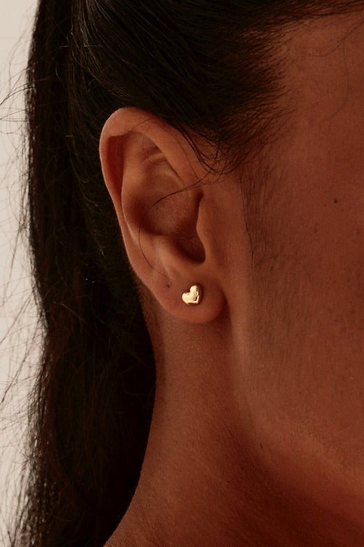 Bubble Heart Stud Earrings for Women - 14K Gold Plated Elegant Dainty Jewelry - Perfect for Valentine's Day, Anniversary Gifts & Everyday Wear