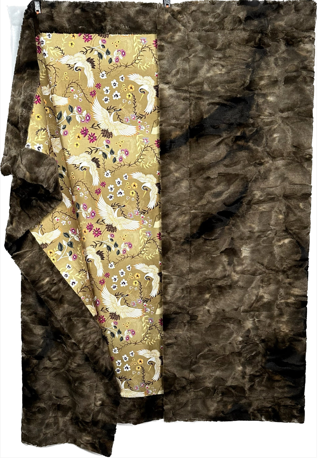 Premium Brown Rabbit Tie Dye Blanket with Crane & Floral Design - 54x76 Inches Soft Spoonflower Fabric for Adults | Perfect for Bedroom Decor, Cozy Sofa Throw, and Gift Giving