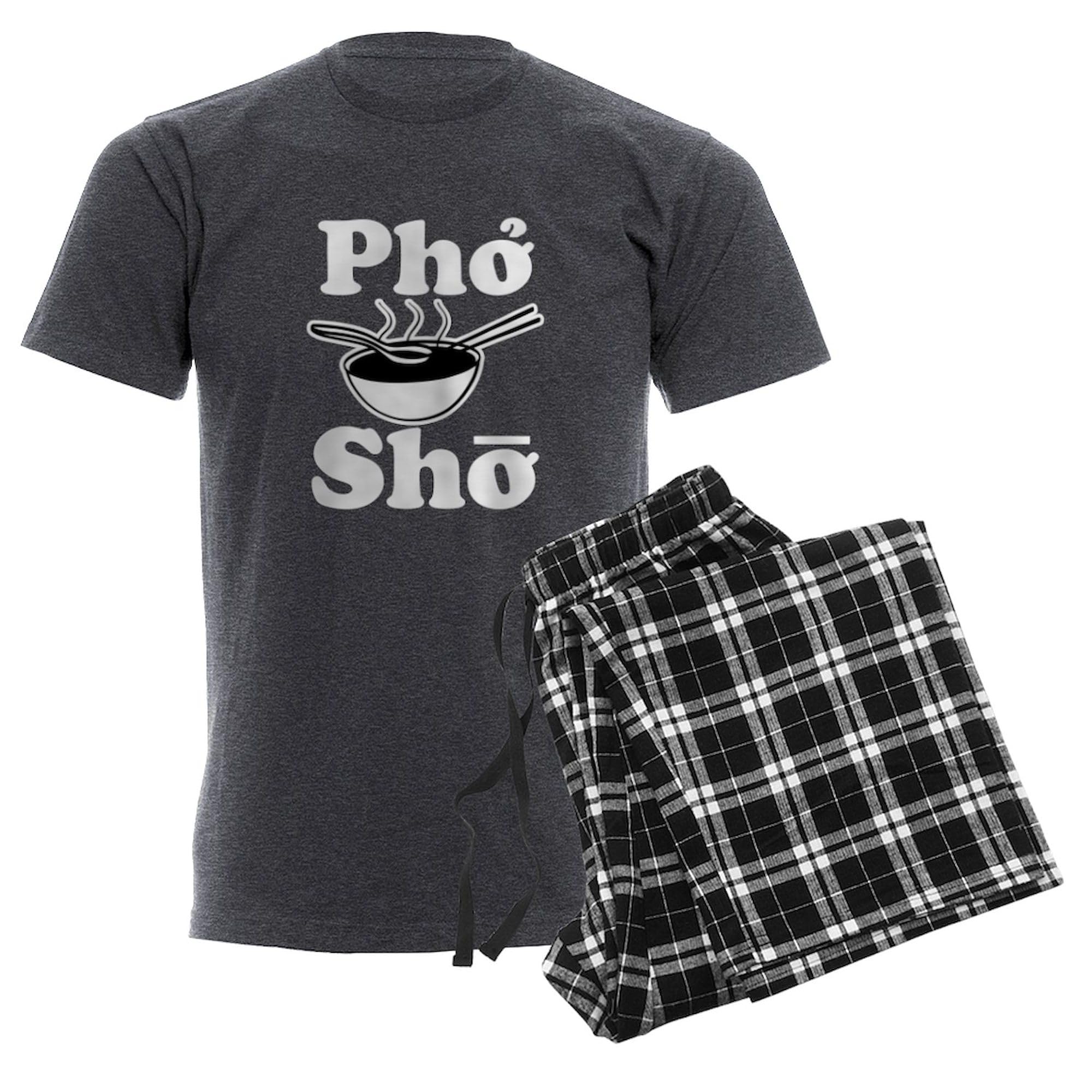 Pho Sho Funny Saying Men's Charcoal Pajama Set - Comfortable Novelty Sleepwear for Men | Perfect for Lounge Wear, Gifts & Relaxing at Home