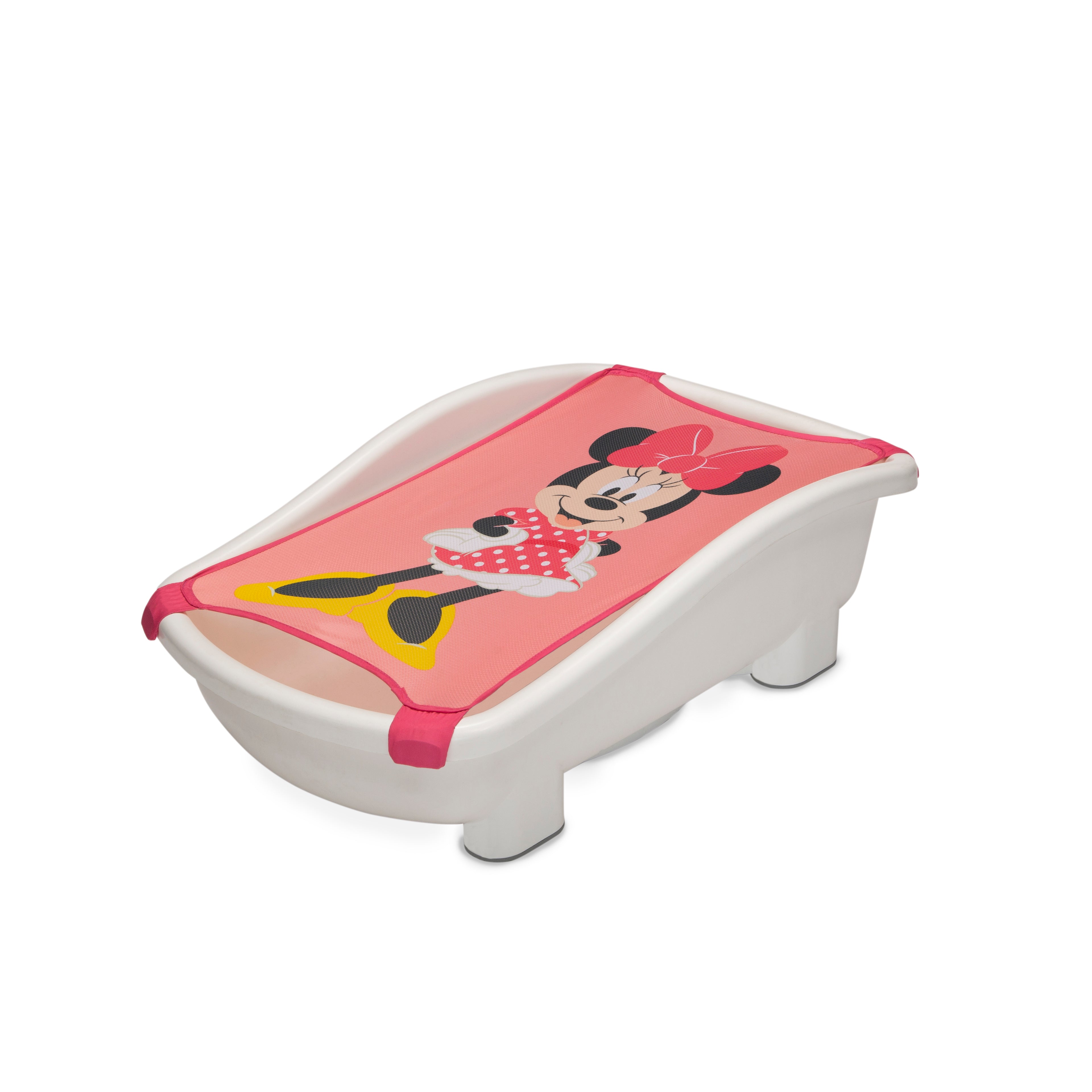 Disney Minnie Mouse 3-in-1 Baby Bathtub with Sling & Bubble Blower - Newborn to Toddler Bath Tub for Safe & Fun Bath Time - Perfect for Nursery, Baby Shower Gift & First Bath Experience