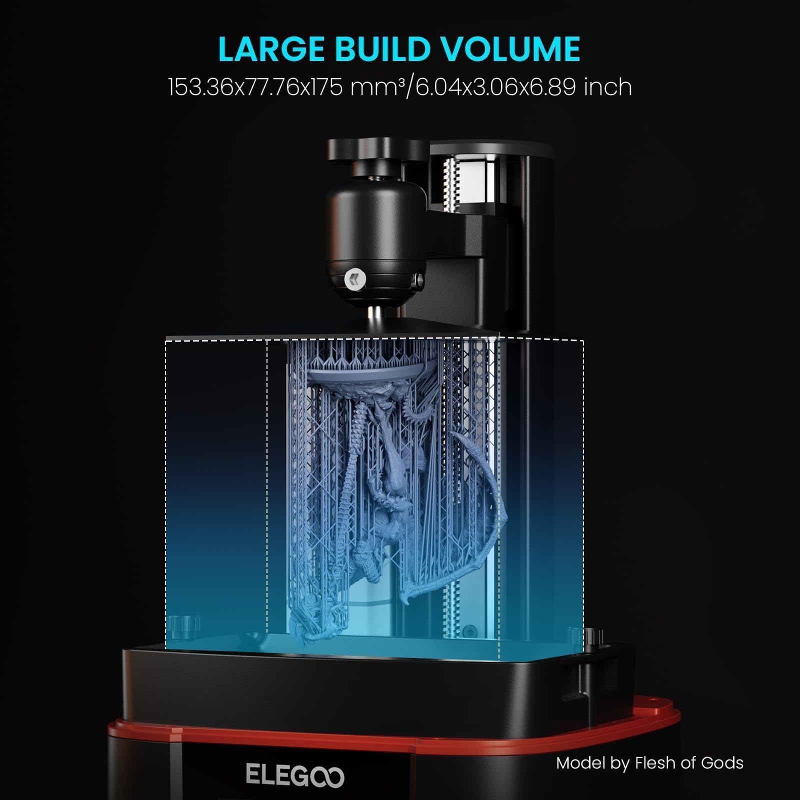 ELEGOO Mars 4 MSLA 3D Printer - 7 Inch 9K Monochrome LCD, High Precision UV Resin Photocuring 3D Printer with Multiple Print Modes, 6.04 x 3.06 x 6.89 Inch Build Volume - Perfect for Miniatures, Jewelry, and DIY Crafts
