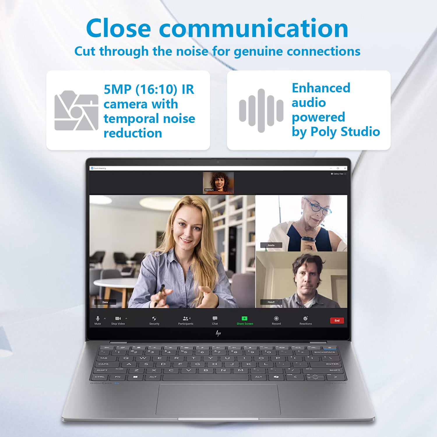 HP OmniBook X 14 Laptop - Snapdragon X Plus, 16GB RAM, 512GB SSD, Windows 11 Home, Silver | Lightweight & Powerful for Business, Travel & Remote Work