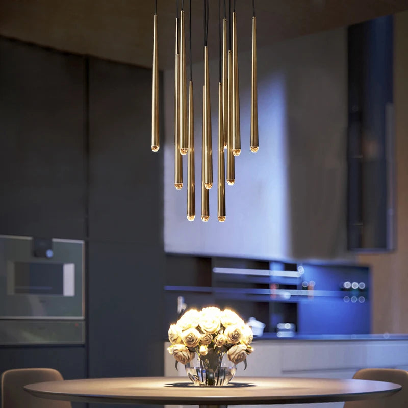 Modern Crystal Chandelier for High Ceiling Living Room, Dining Room & Entryway - Elegant Lighting Fixture for Luxury Home Decor & Wedding Venues