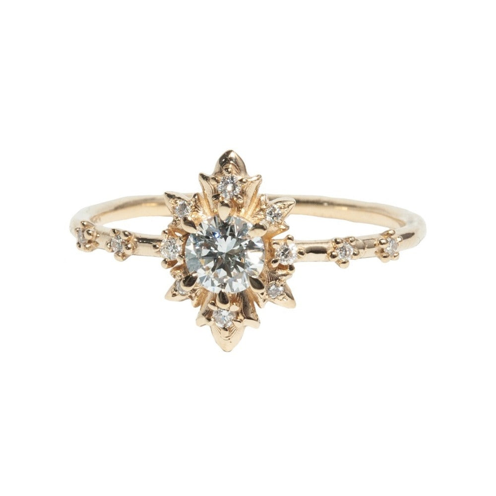 Diamond Engagement Ring for Women - 14K White Gold Solitaire Wedding Band - Perfect for Proposals, Anniversaries & Special Occasions