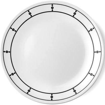 Corelle Black and White 4-Piece Bread and Butter Plate Set (6.75 Inch) - Durable Dinnerware for Everyday Use, Perfect for Breakfast, Snacks, and Casual Dining