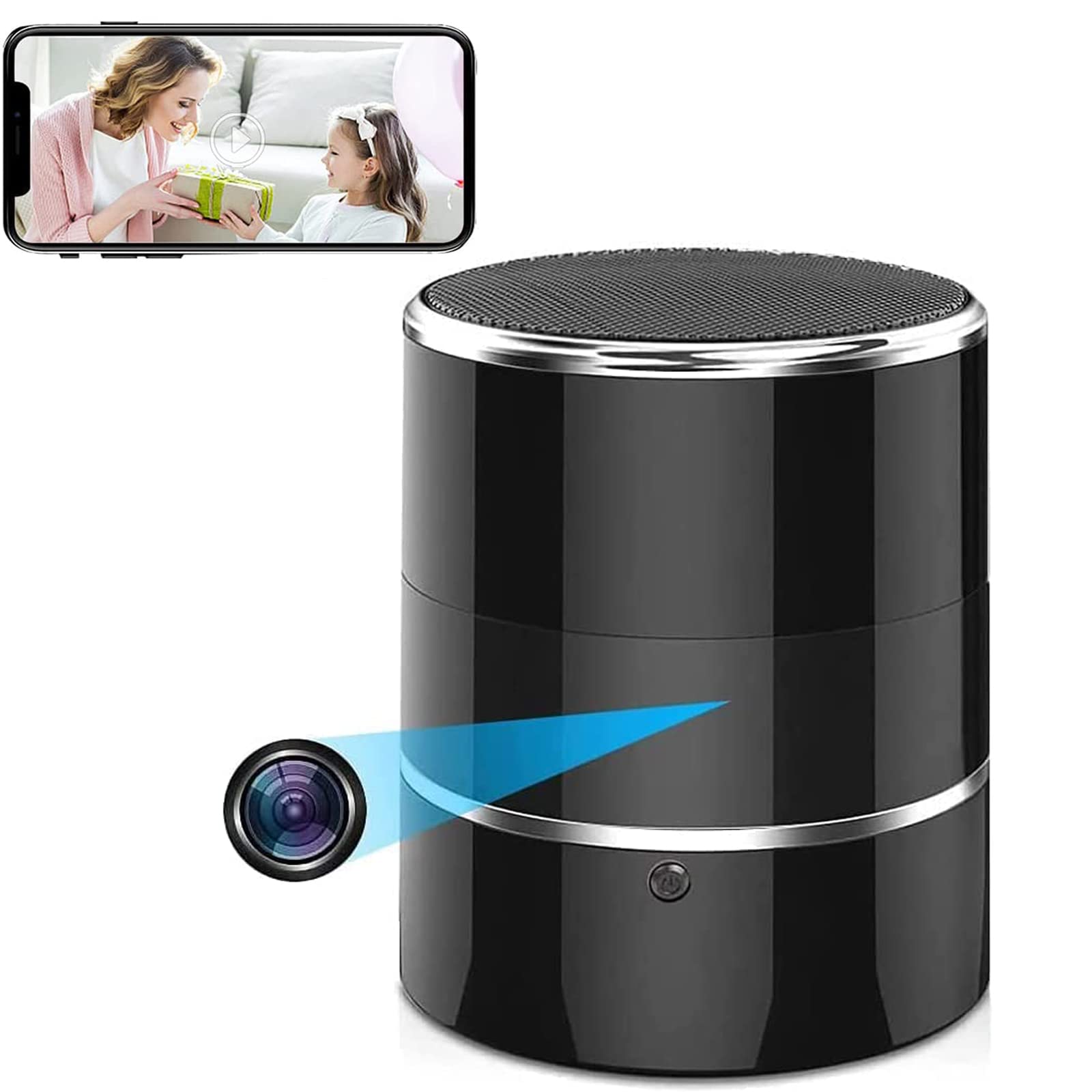 Wicider Hidden Camera Bluetooth Speaker - 1080P WiFi Spy Camera with 180° Rotation, Motion Detection & Real-Time View | Wireless Home Security Camera for Nanny Monitoring, Office Surveillance & Indoor Safety