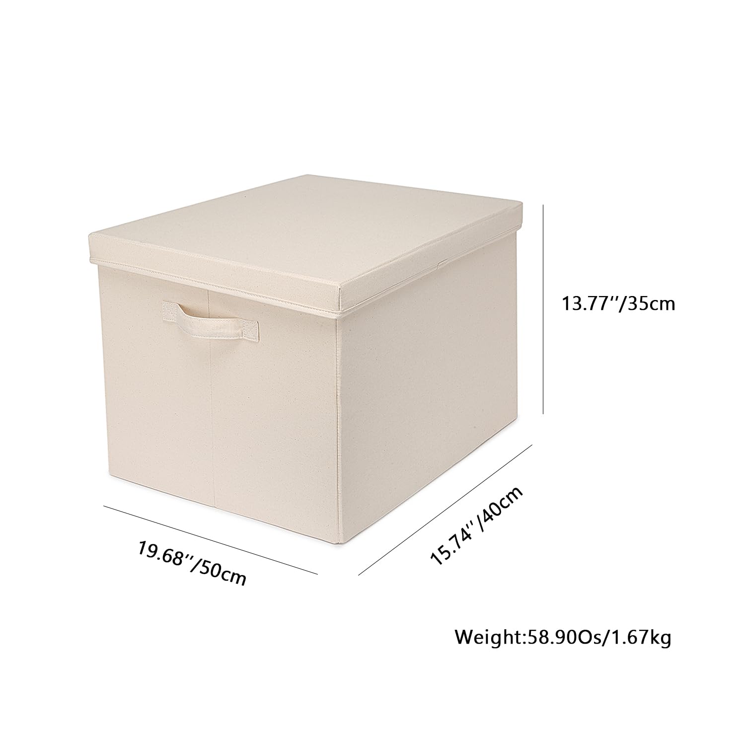 Foldable Storage Bins with Lids - XXL Cotton Canvas Rectangular Storage Box for Home Organization | Lightweight, Durable & Space-Saving | Perfect for Closet, Nursery, Office & Under Bed Storage
