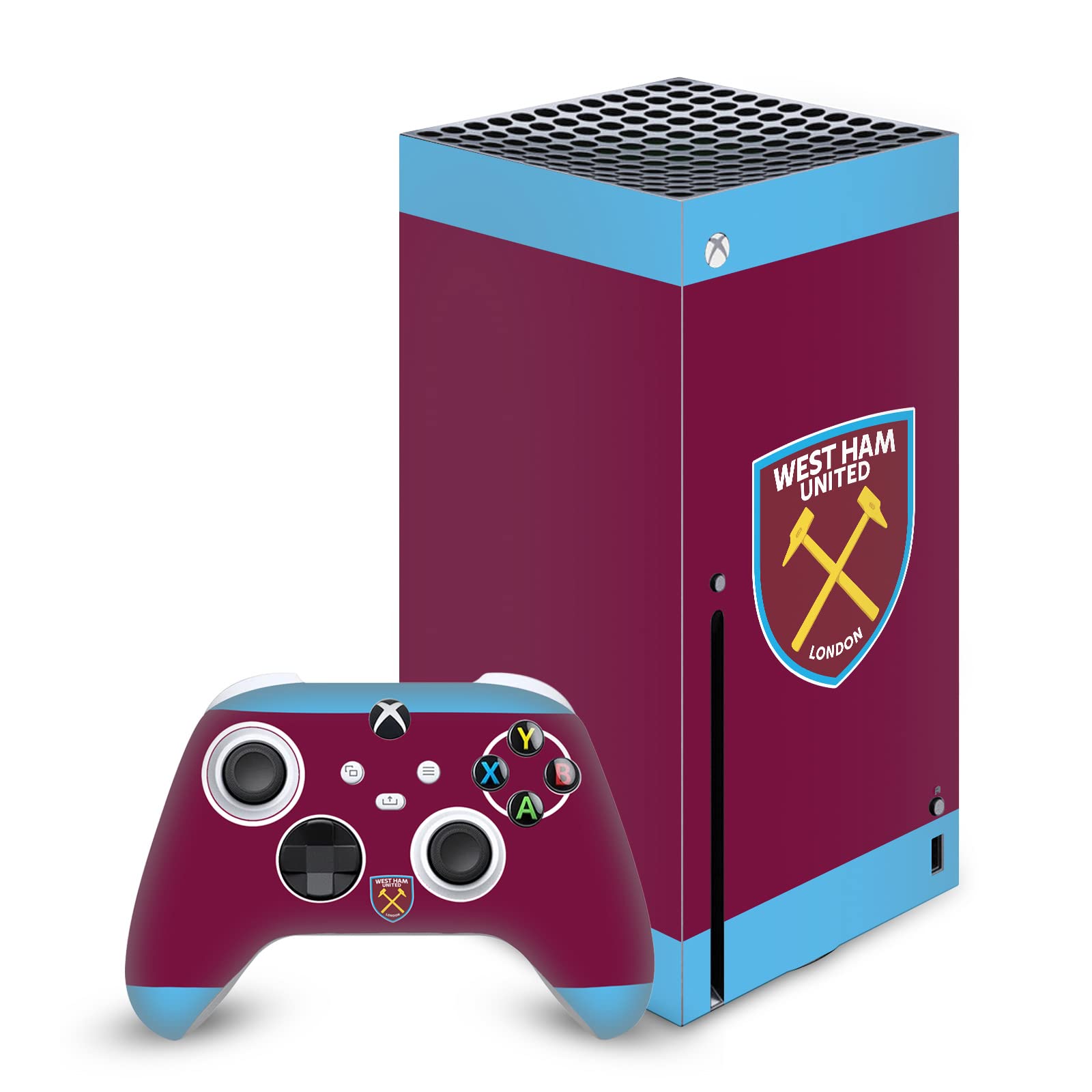 Official West Ham United FC 1895 Burgundy Comb Art Vinyl Skin Gaming Sticker Decal Cover - Compatible with Xbox Series X Console & Controller Bundle - Perfect for Gamers and Football Fans