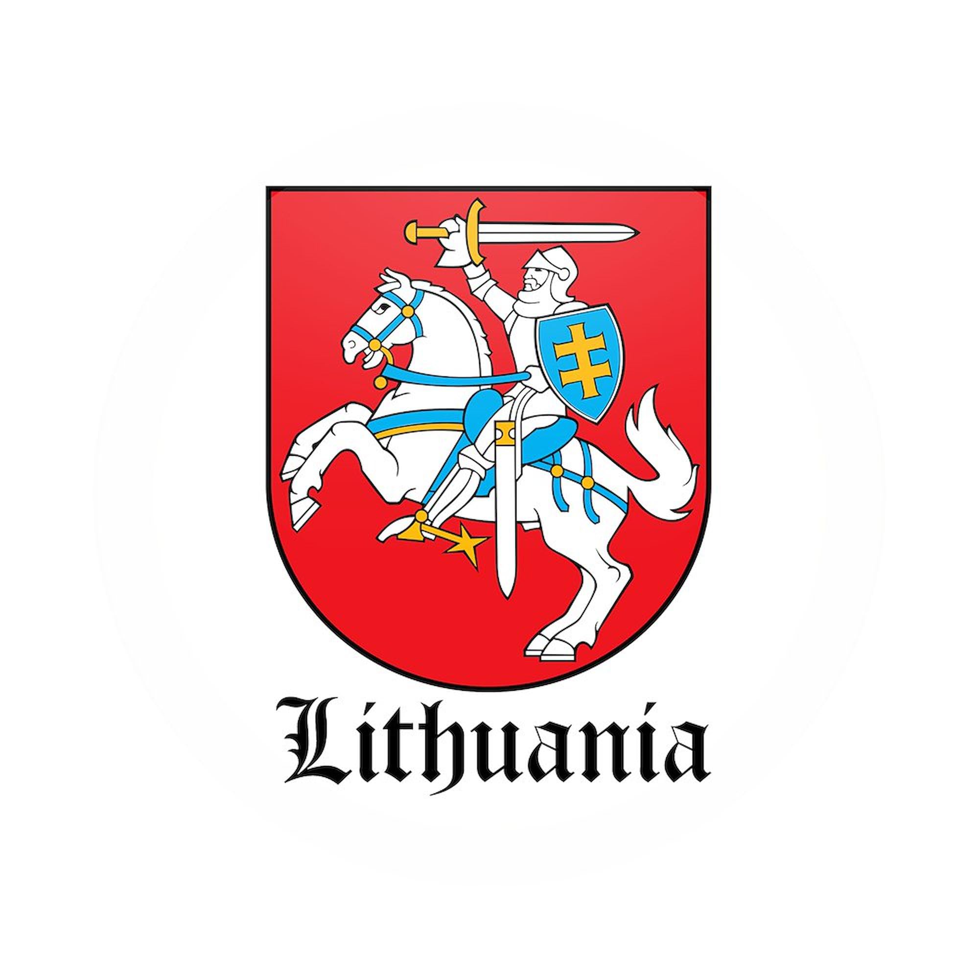 Lithuanian Coat of Arms Seal Oval Sticker - Waterproof Vinyl Decal for Cars, Laptops, Windows | Perfect for Bumpers, Travel Gear & National Pride Display
