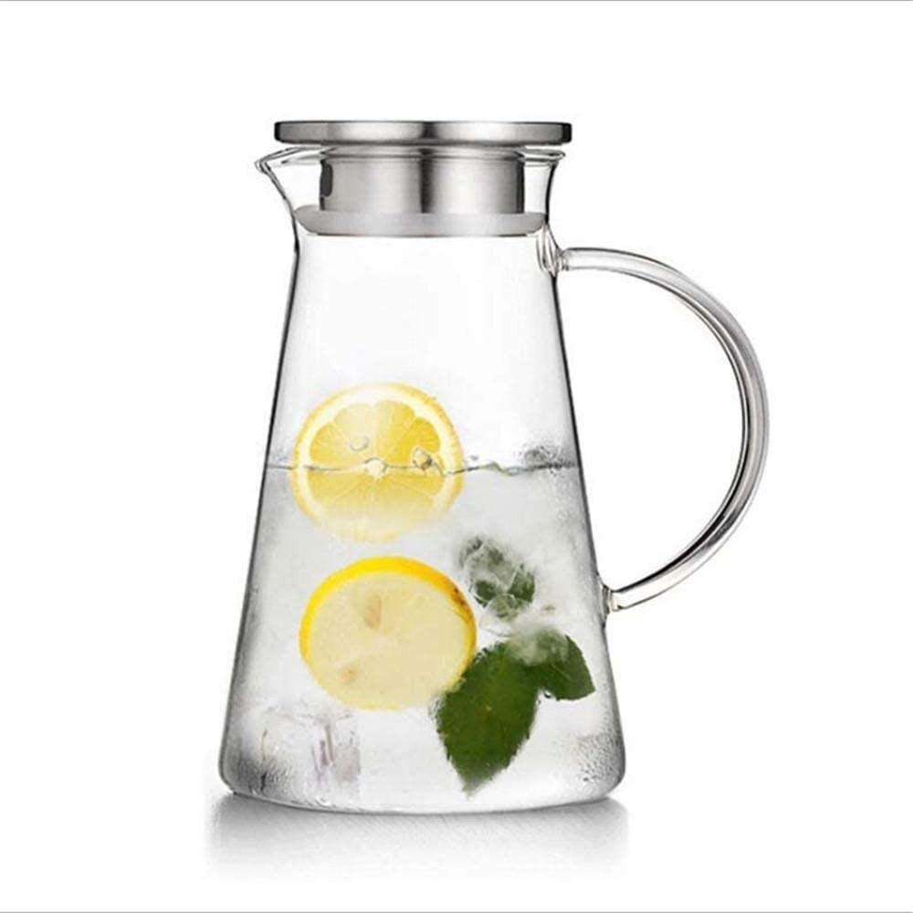 1.2L Glass Teapot with Lid - 1400ml Heat-Resistant Carafe for Hot & Cold Beverages, Tea, Coffee, Milk, Juice, Wine - Perfect for Iced Tea, Kitchen, Dining, and Entertaining