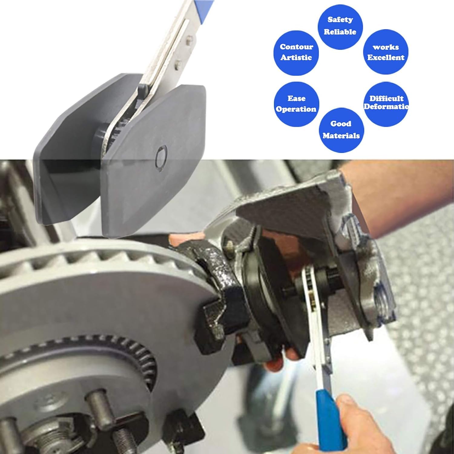 Universal 4-in-1 Brake Caliper Tool Set with Piston Compressor & 2 Hooks - Professional Car Brake Repair Kit for Disc Brake Maintenance, Installation & DIY Auto Service | Perfect for Mechanics & Home Garage Use