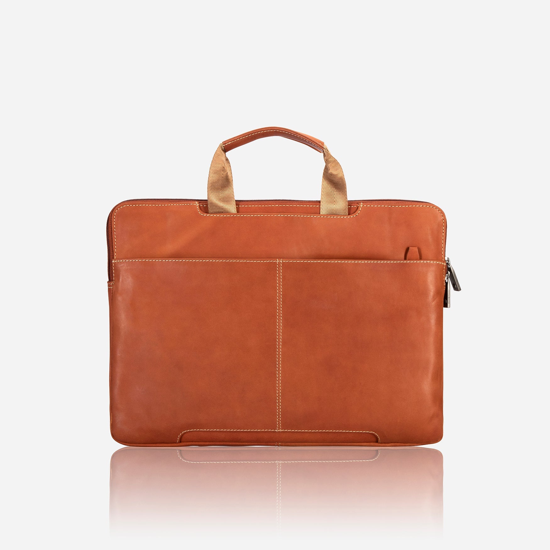 Premium Jekyll & Hide Texas Extra Slim Business Briefcase in Clay - Stylish & Professional Leather Laptop Bag for Work, Office, and Business Travel